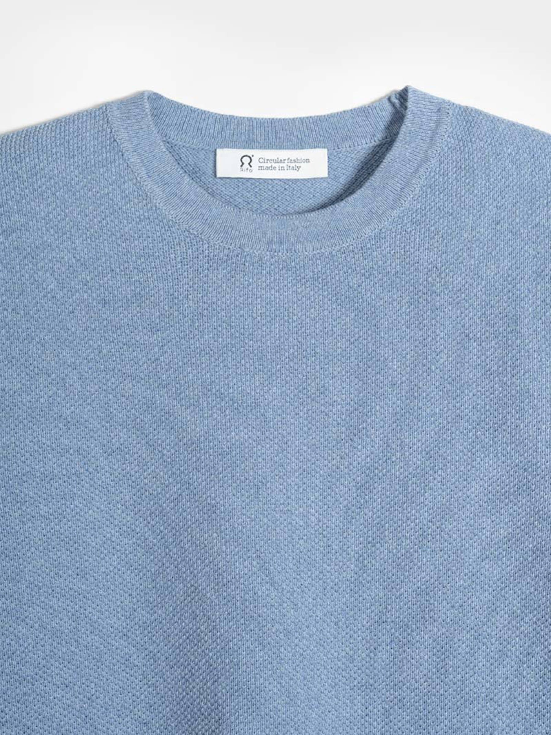 Stricktop Carlotta Women's Recycled Cotton T-Shirt blue indigo Rifo