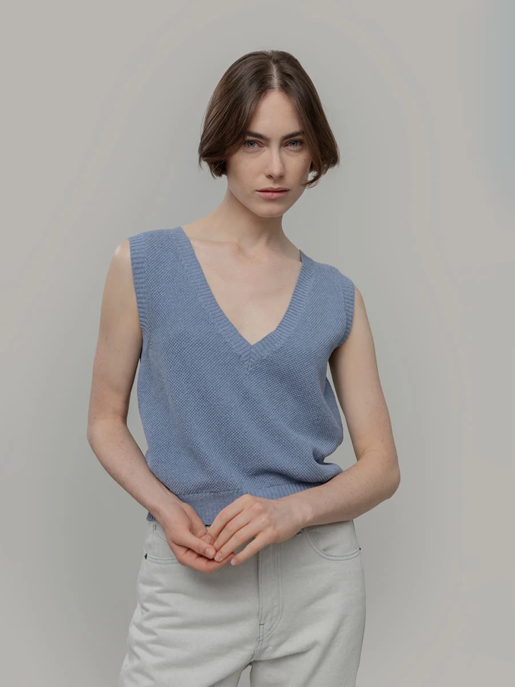 Stricktop Elodie Gilet Cotone blue indigo Rifo