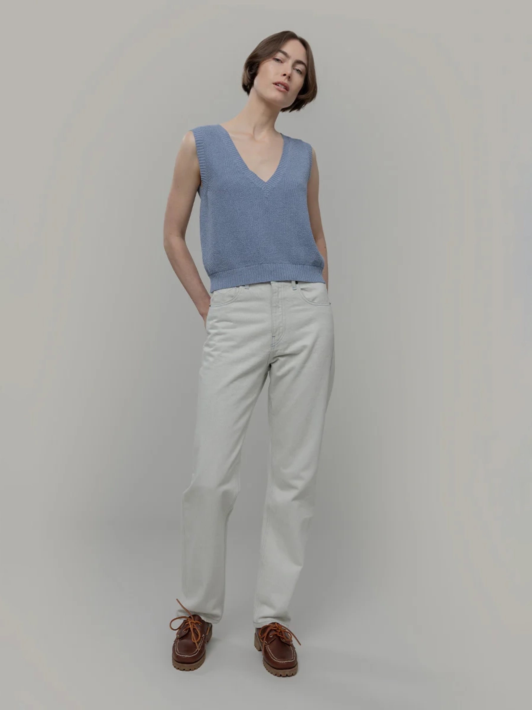 Stricktop Elodie Gilet Cotone blue indigo Rifo