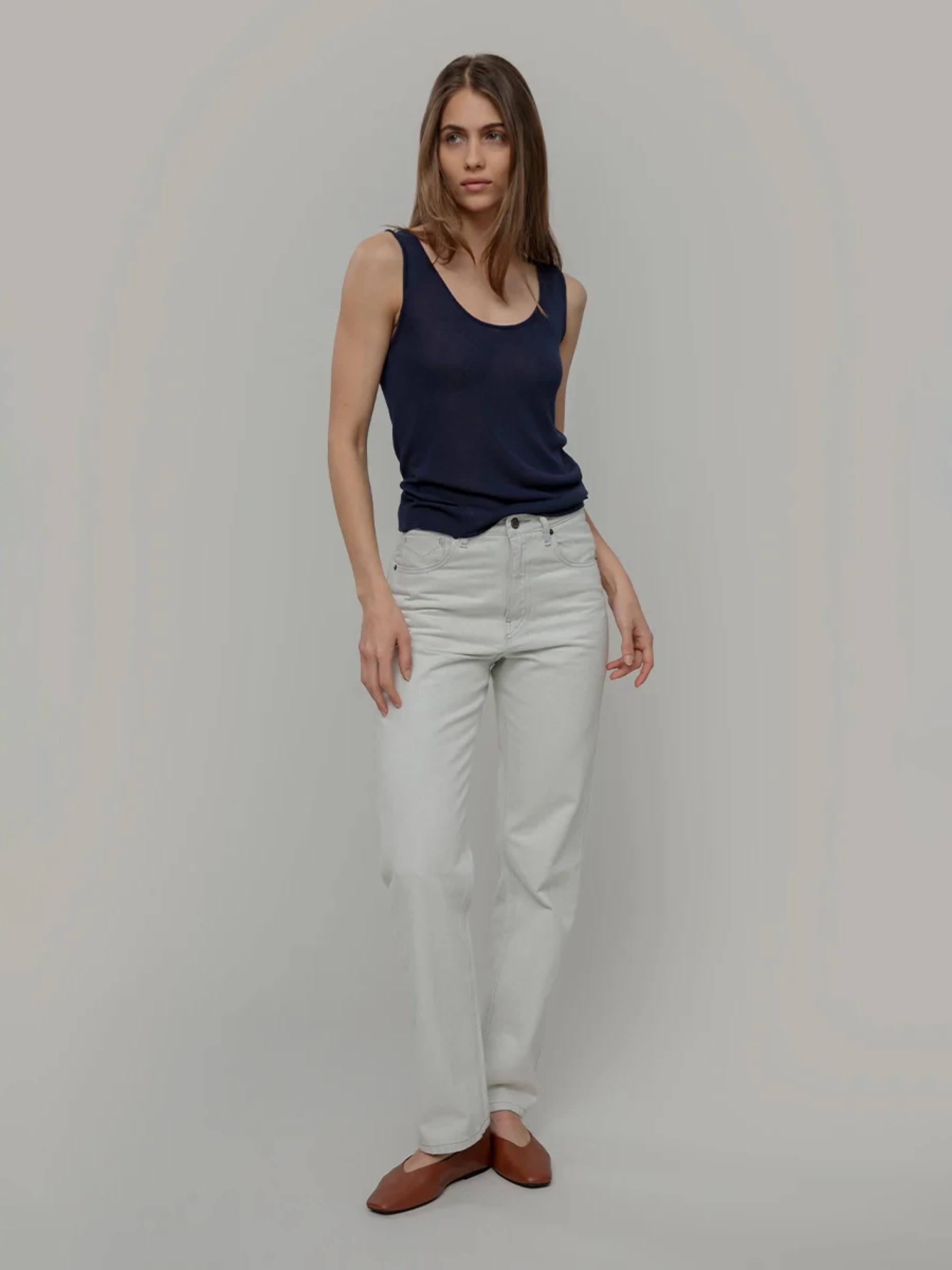 Stricktop Valeria Viscose Tank Top blue mora Rifo