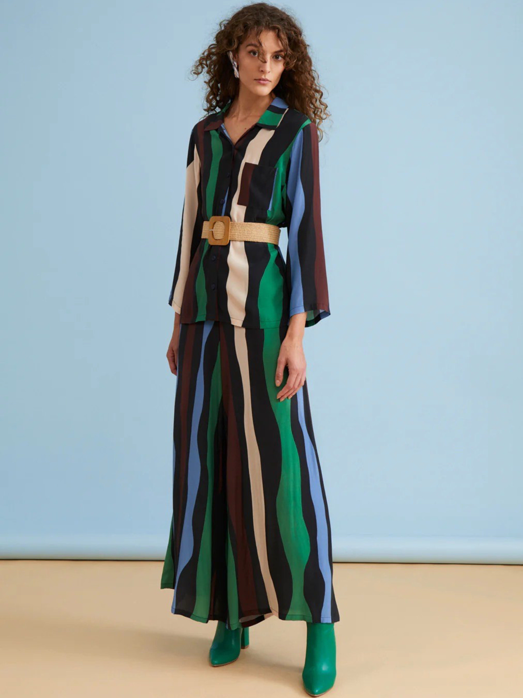 Bluse Vasco Shirt fluidity green Komana