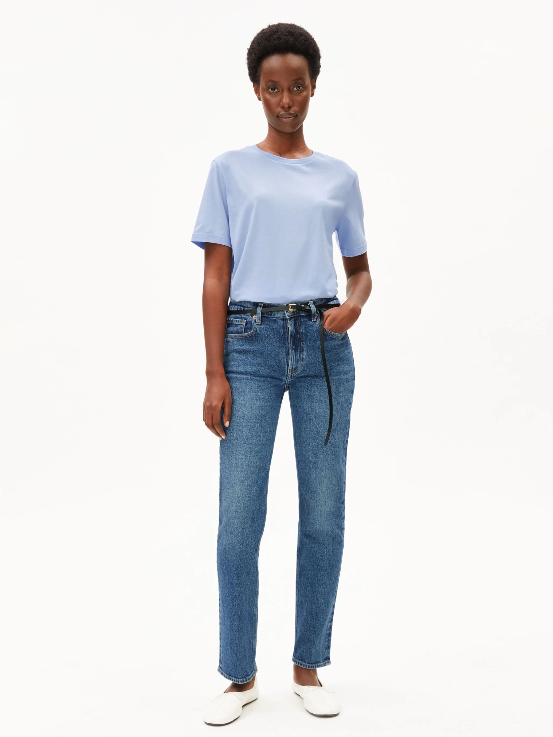 T-Shirt Lualaa soft blue Armedangels