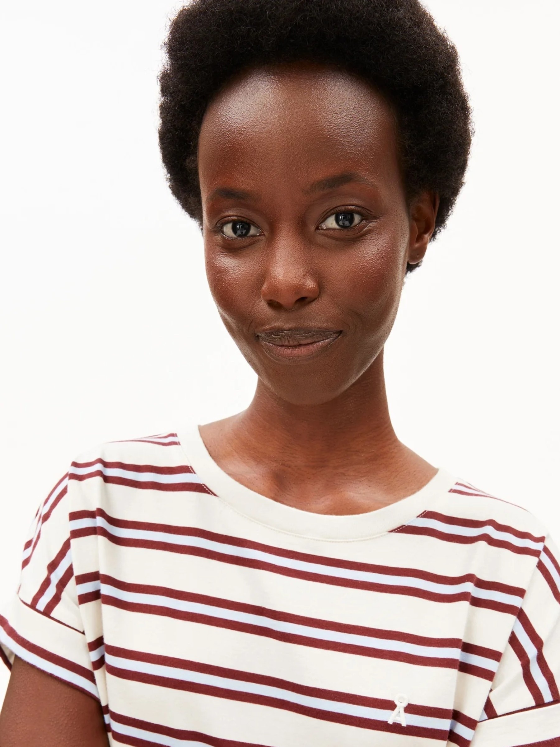T-Shirt Idaara Stripe T-Shirt undyed-velvet red-soft blue Armedangels