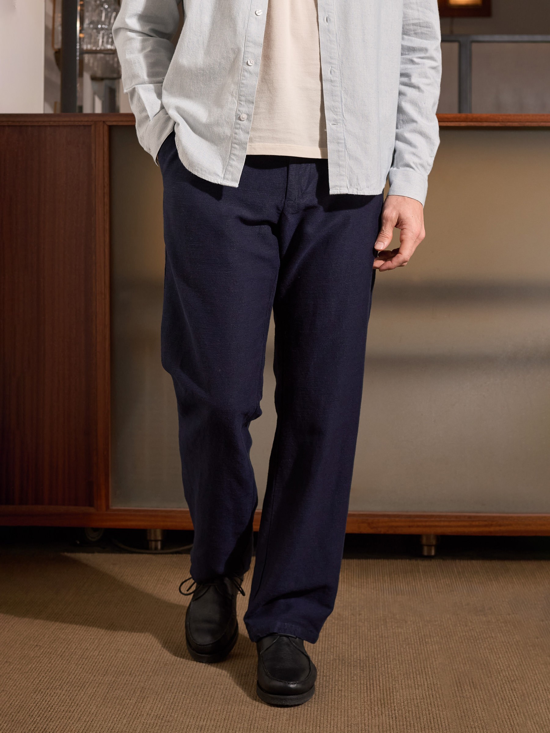 Hose Waban Trousers navy winter linen About Companions