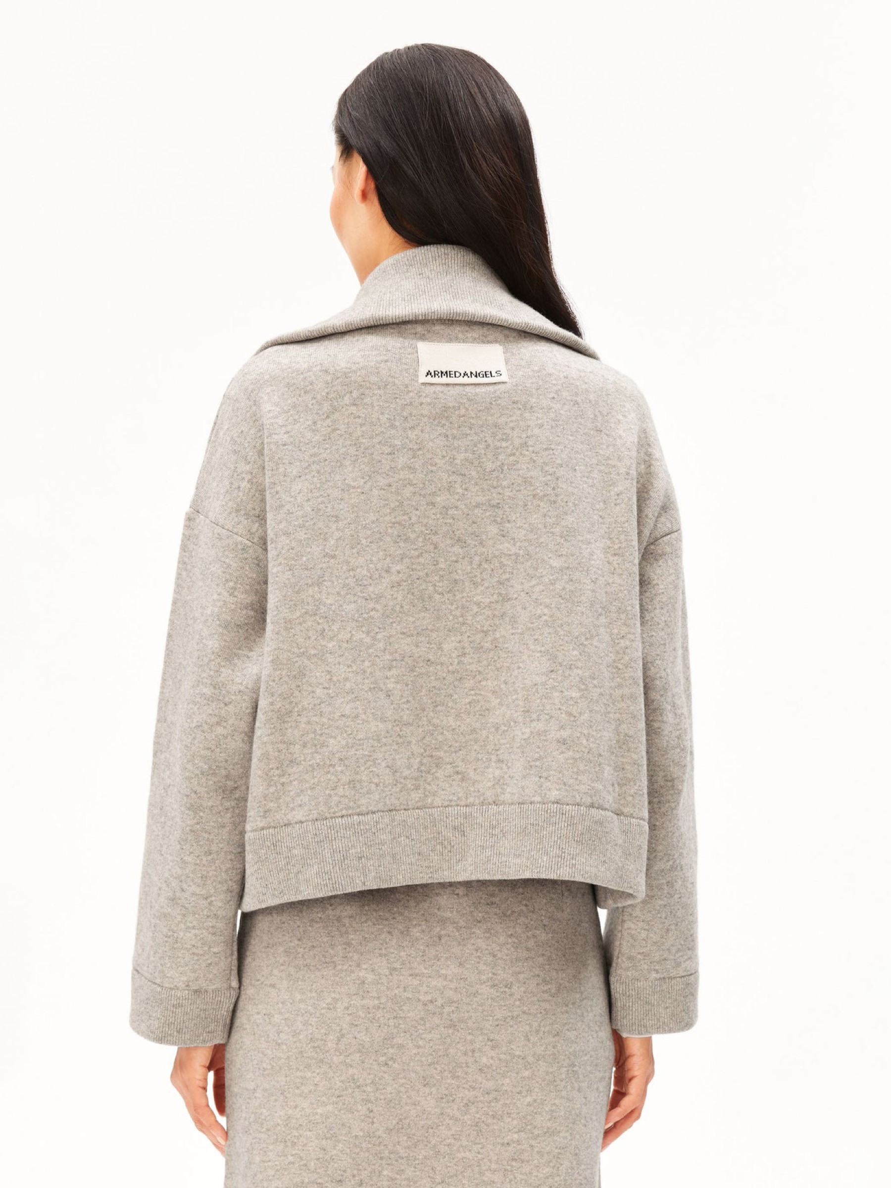 Zipper Knit Jacket dark honey melange Armedangels