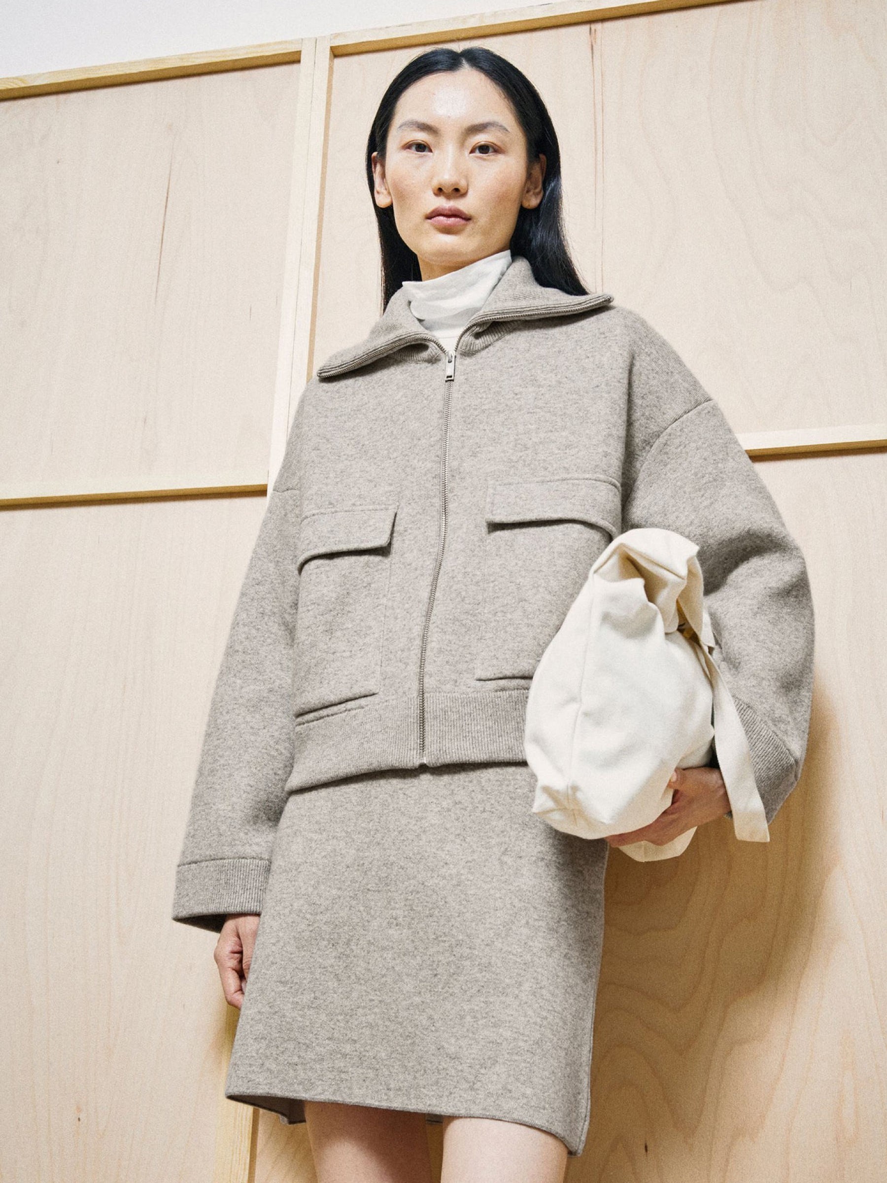 Zipper Knit Jacket dark honey melange Armedangels