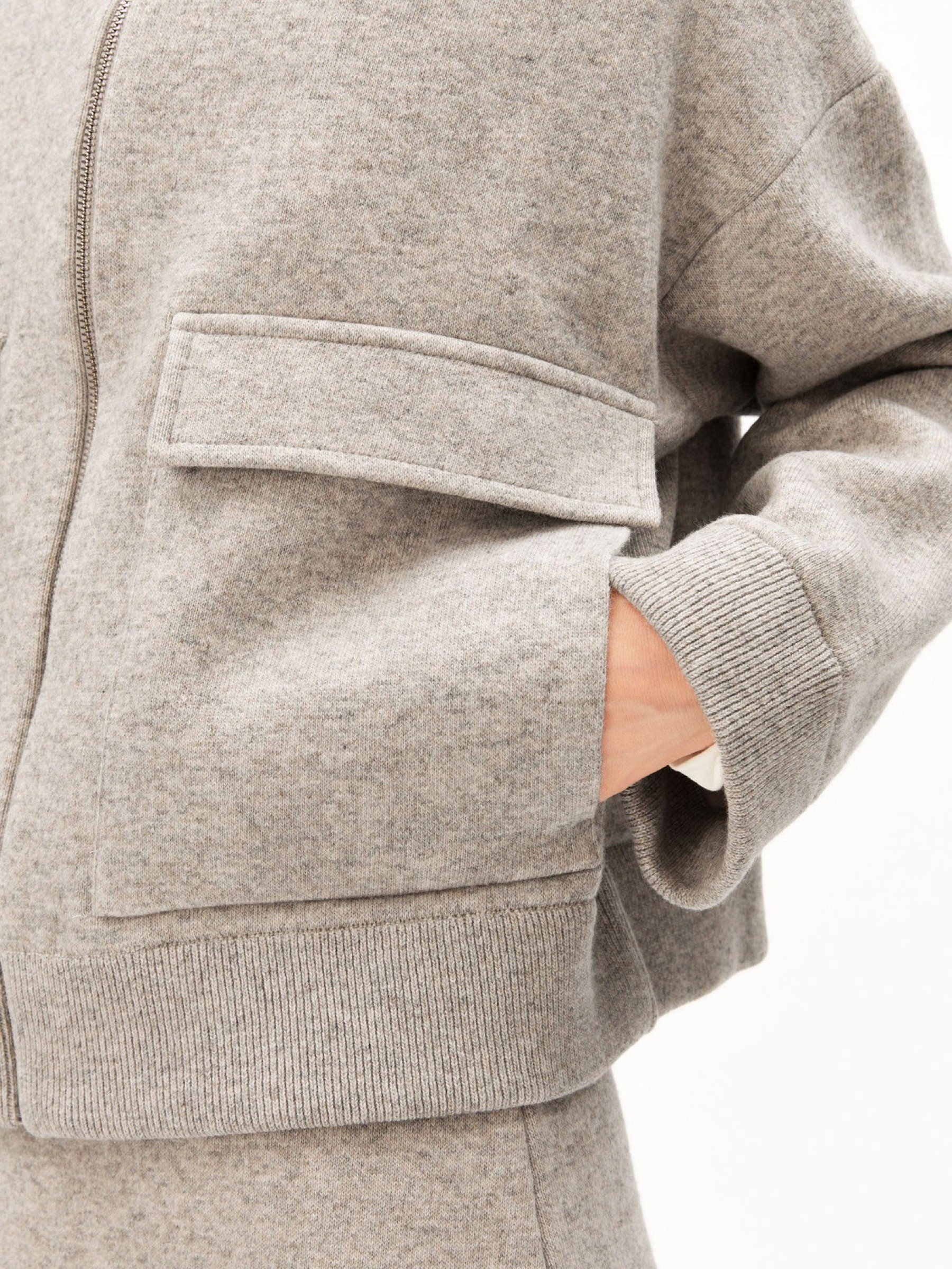 Zipper Knit Jacket dark honey melange Armedangels