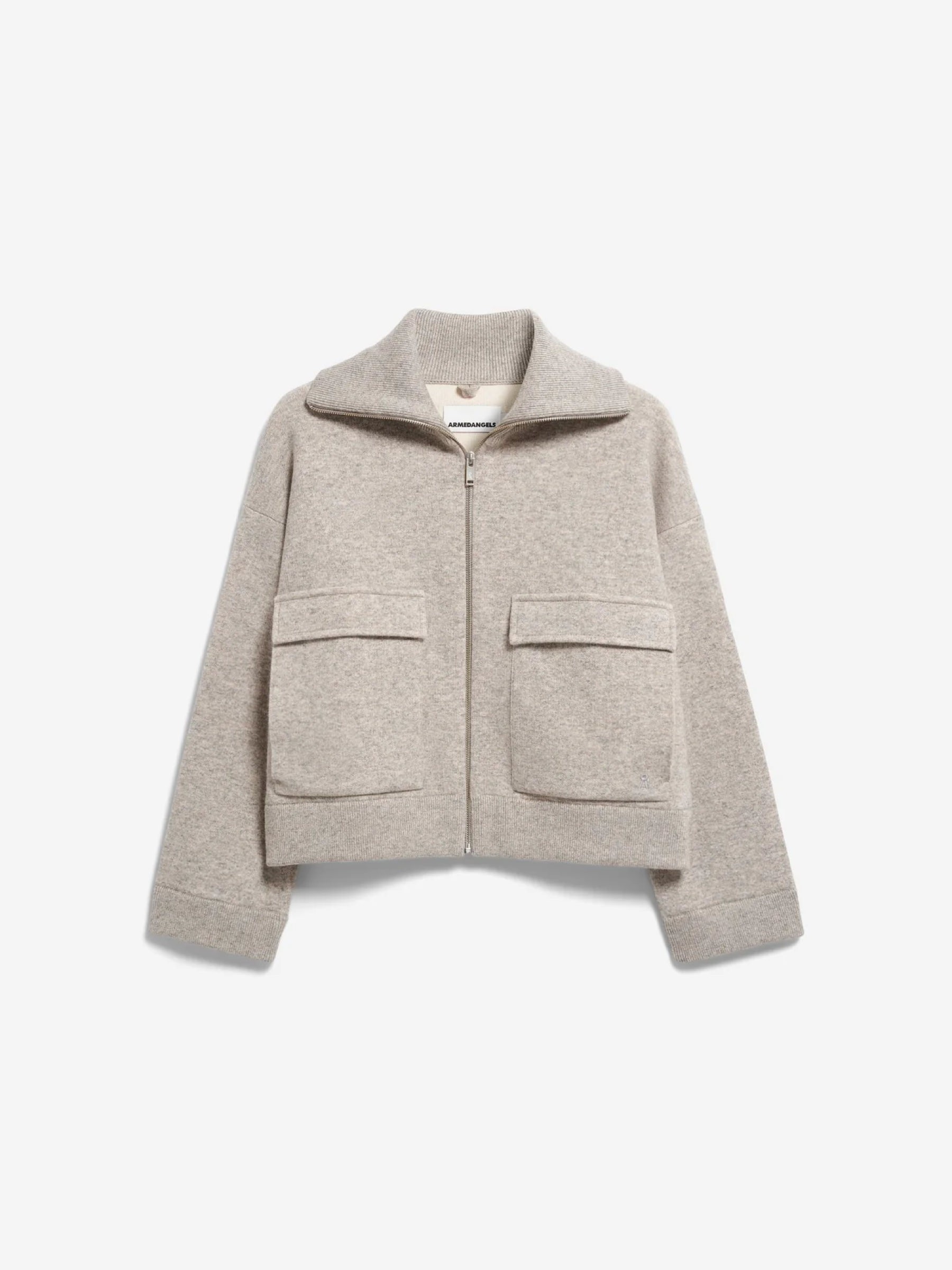 Zipper Knit Jacket dark honey melange Armedangels