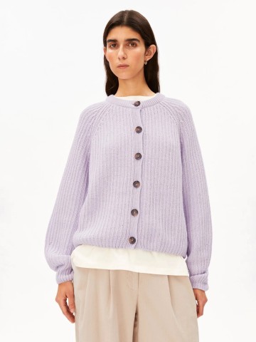 Rib Knit Cardigan moonlit lilac Armedangels