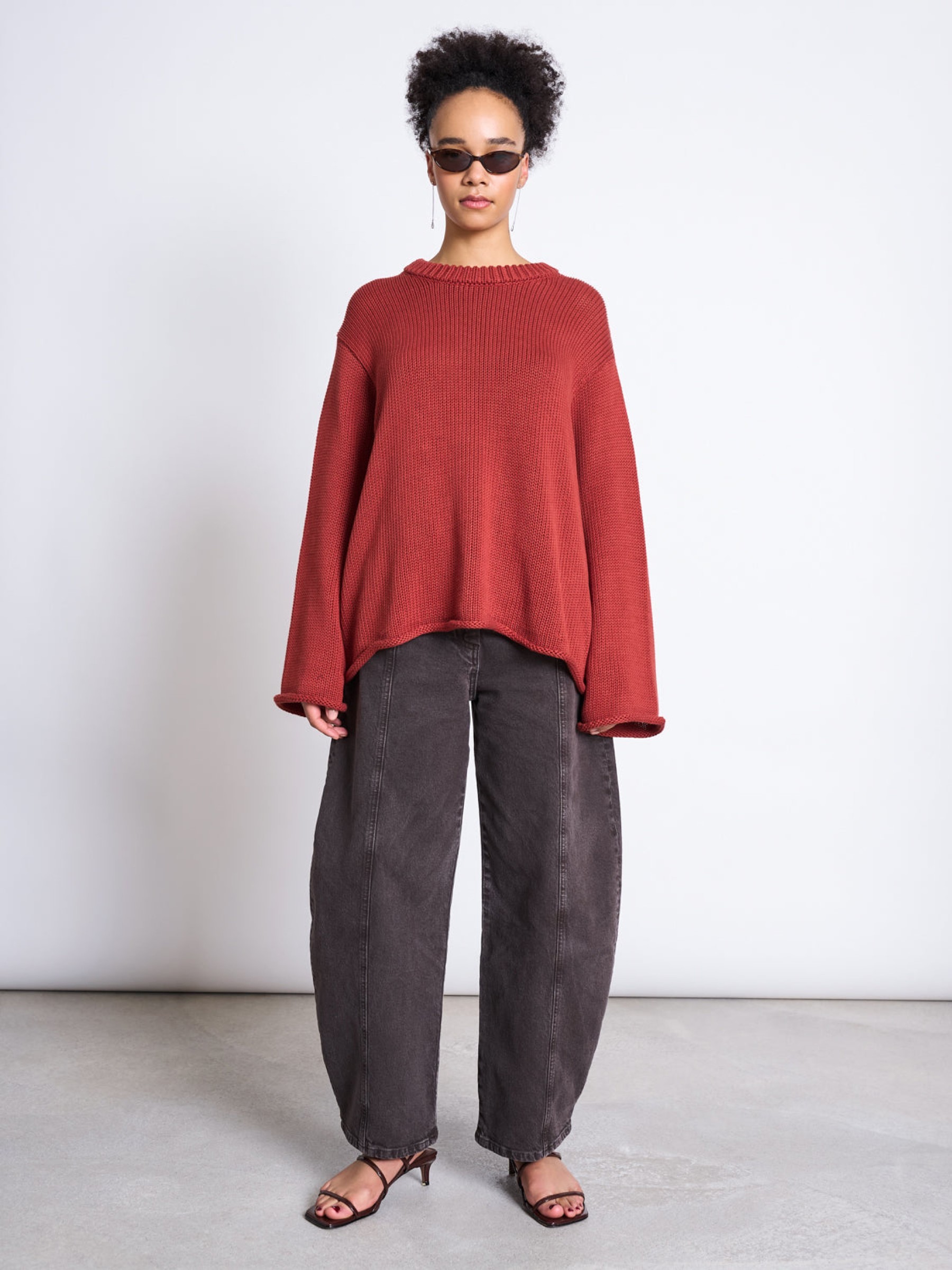 Pullover Heavy Knit Jumper Sona mid red Jan 'n June