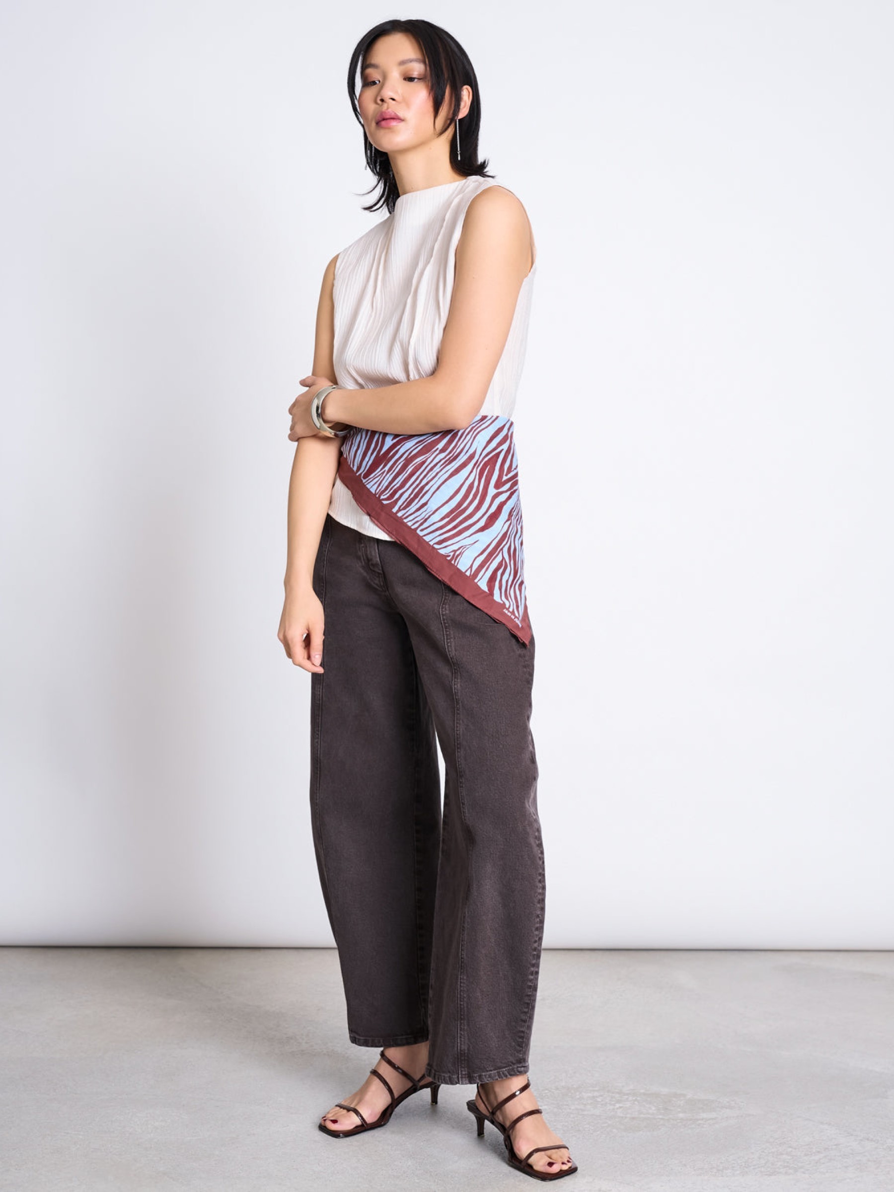 Schal Printed Cotton Scarf Vad blue zebra print Jan 'n June