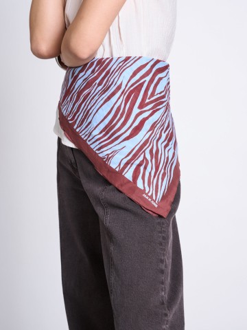 Schal Printed Cotton Scarf Vad blue zebra print Jan 'n June