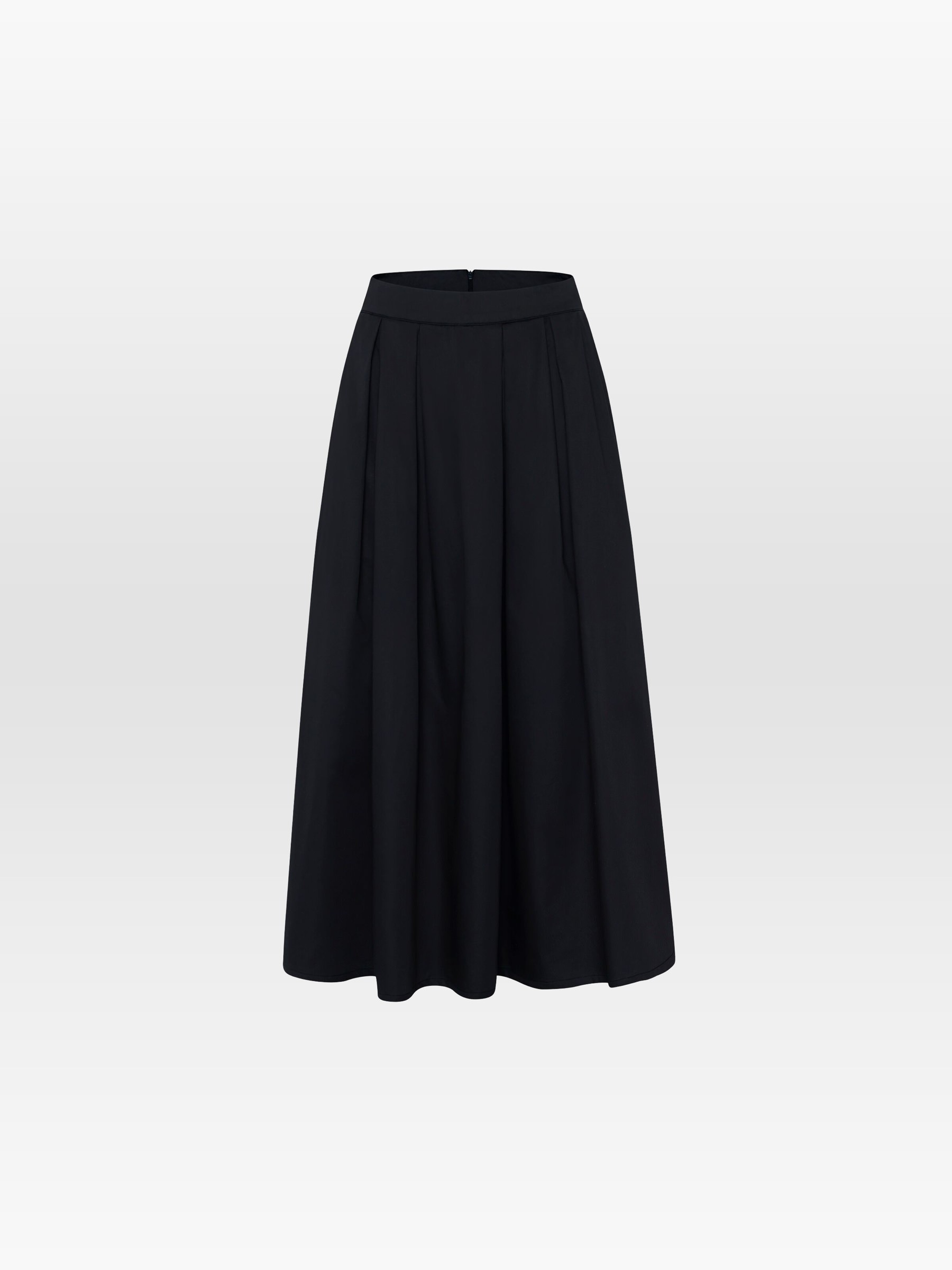 Rock Organic Cotton Pleated Skirt black jet Knowledge Cotton Apparel