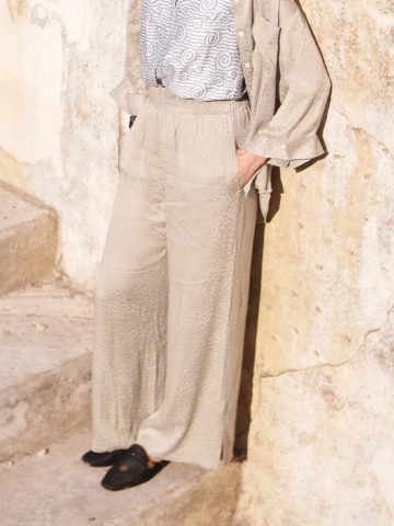 Hose Milan Trousers jade leopard Komana