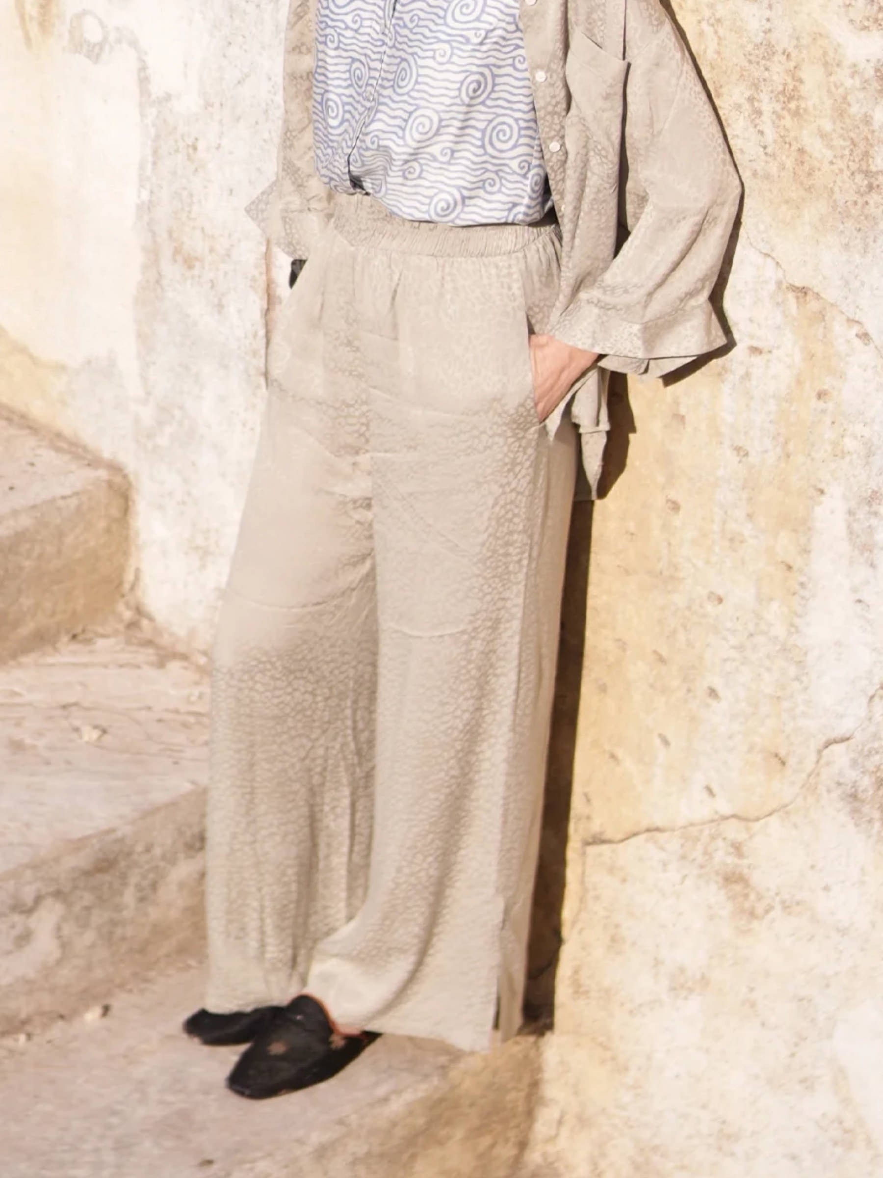 Hose Milan Trousers jade leopard Komana