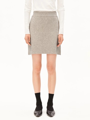 Rock Cotton-Wool Mini Knit Skirt dark honey melange Armedangels