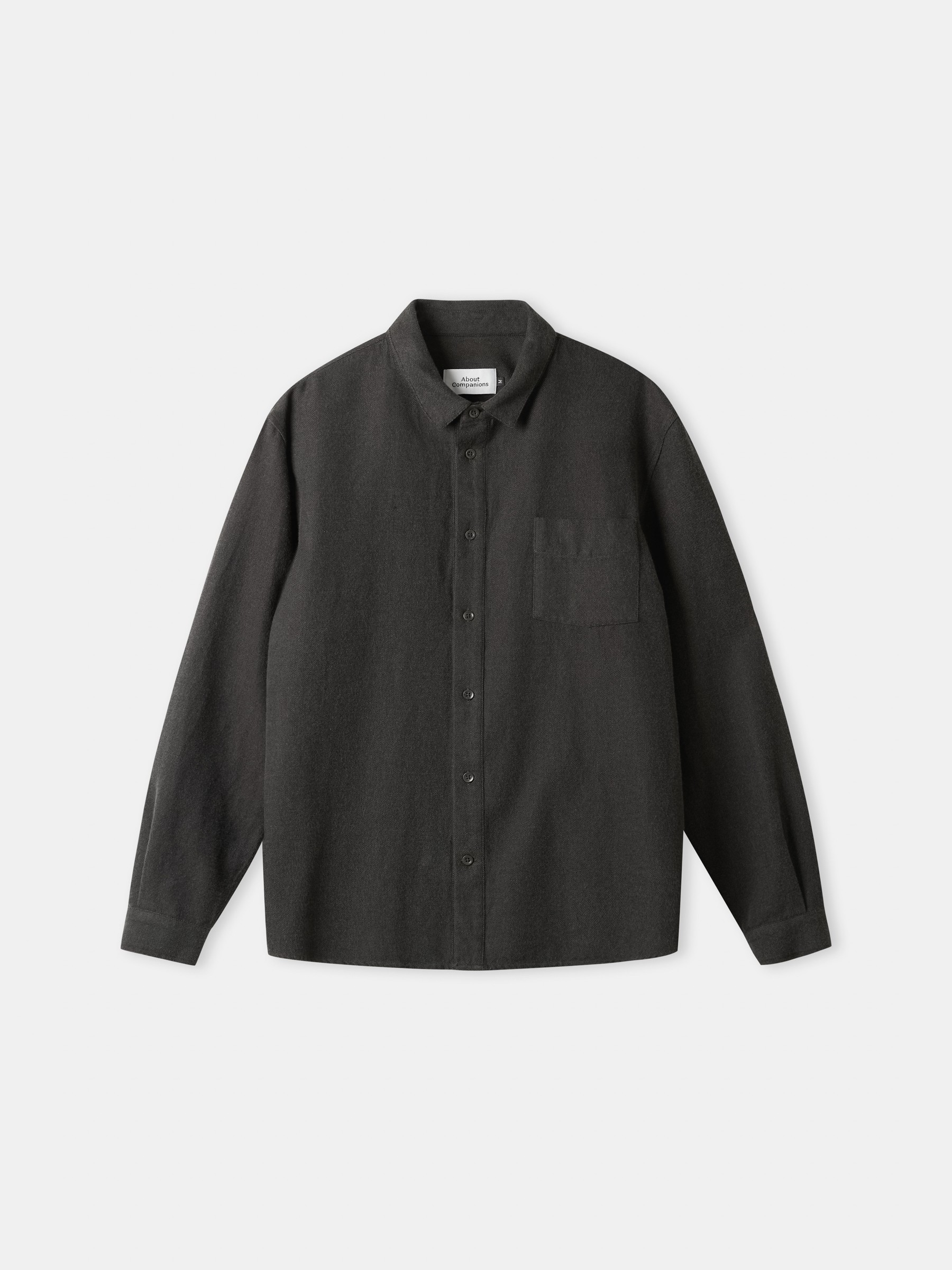 Hemd Simon Shirt black olive eco flannel About Companions