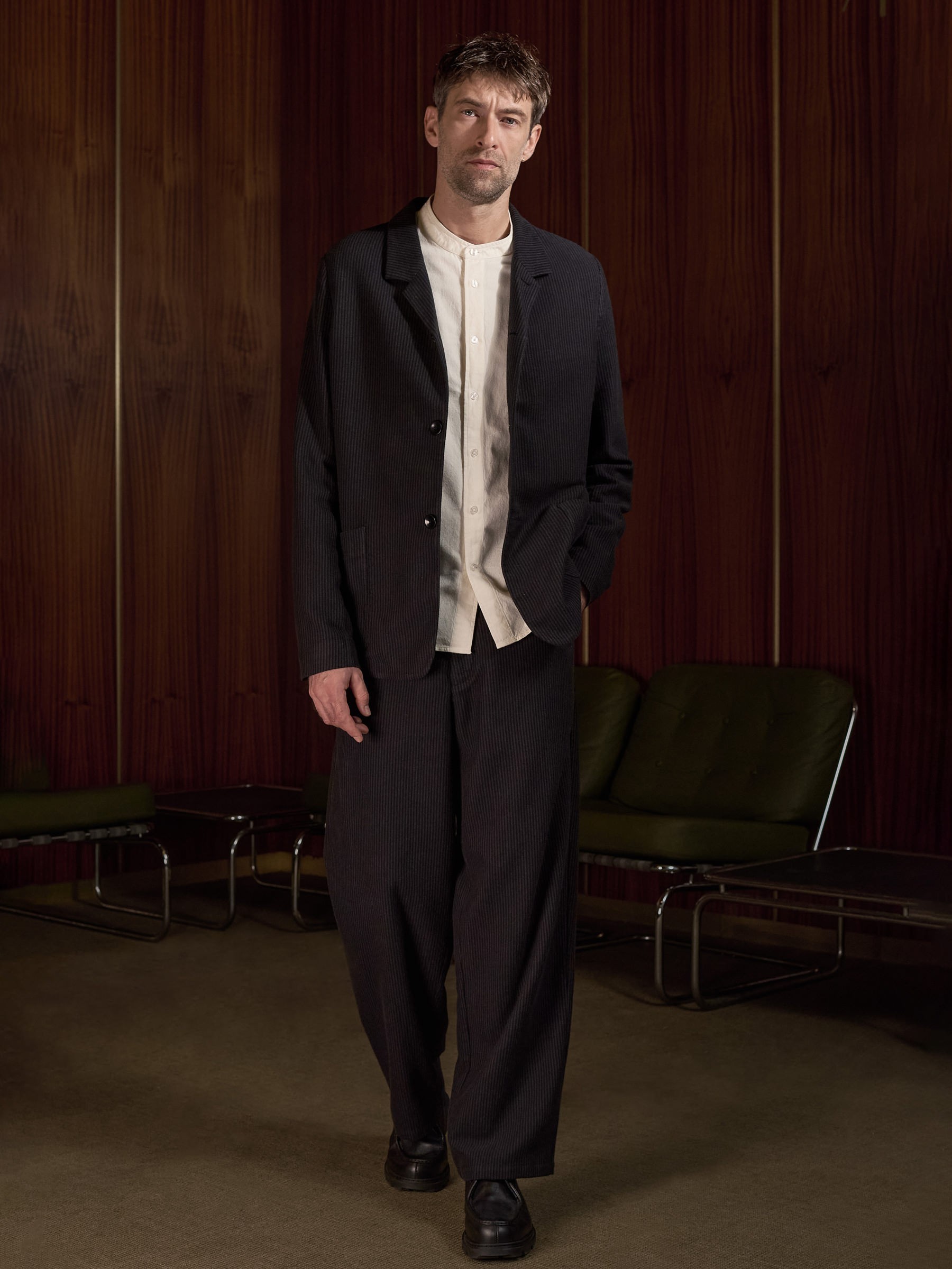 Hose Carlo charcoal eco flannel striped About Companions