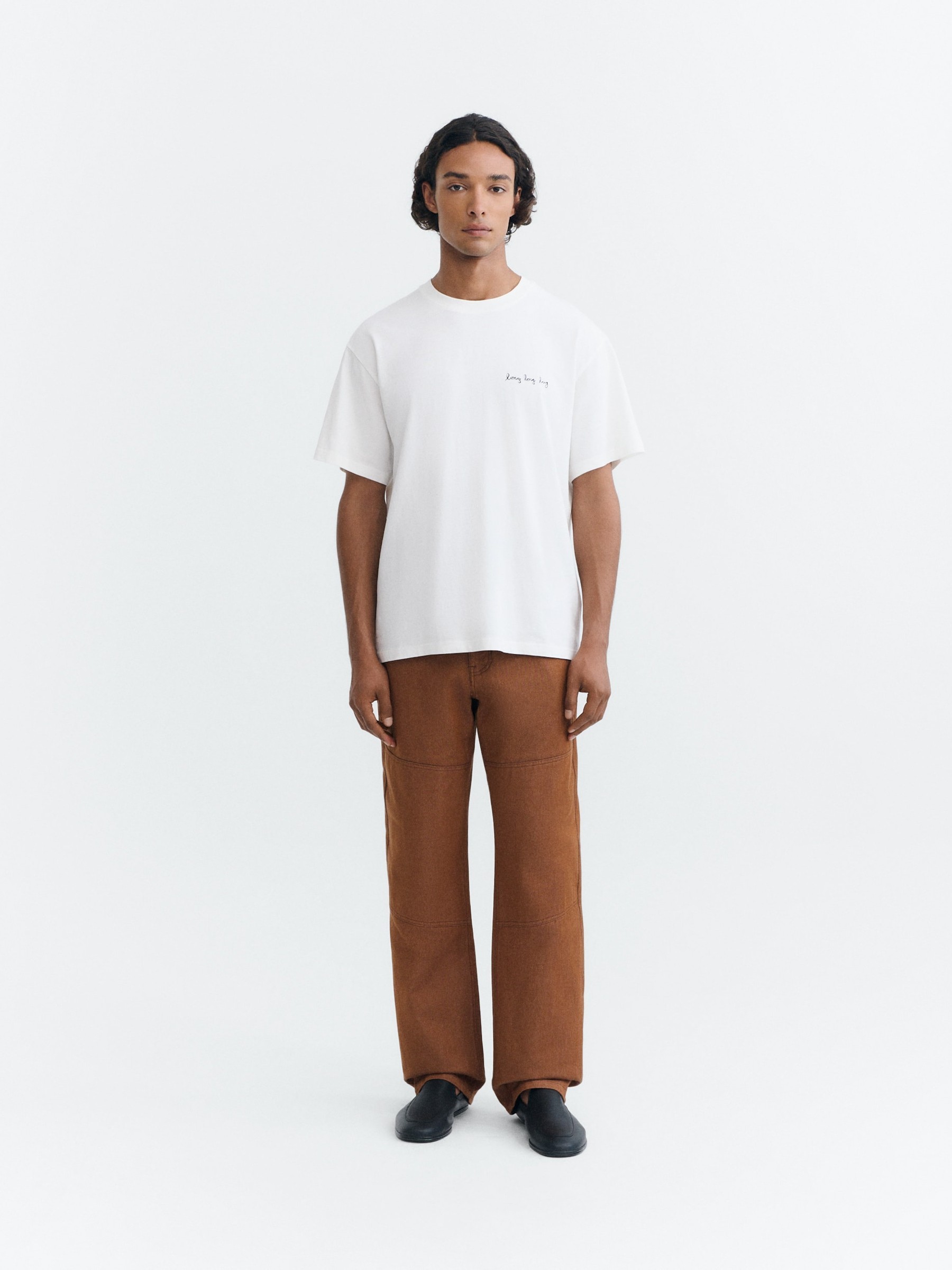 T-Shirt Aaron Tee long hug white Thinking Mu