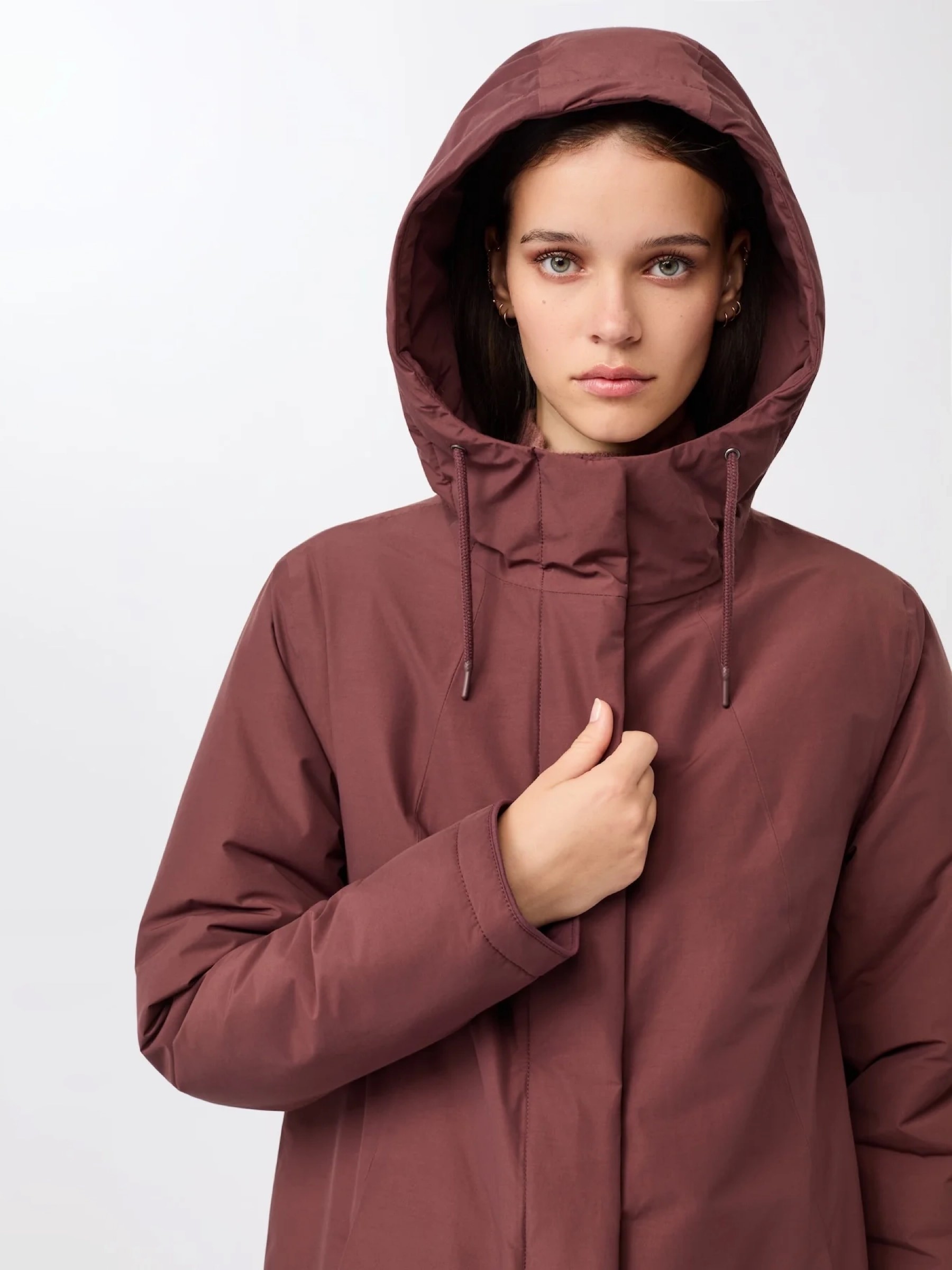 Jacke Wattierter Parka leicht tailliert burgundy LangerChen