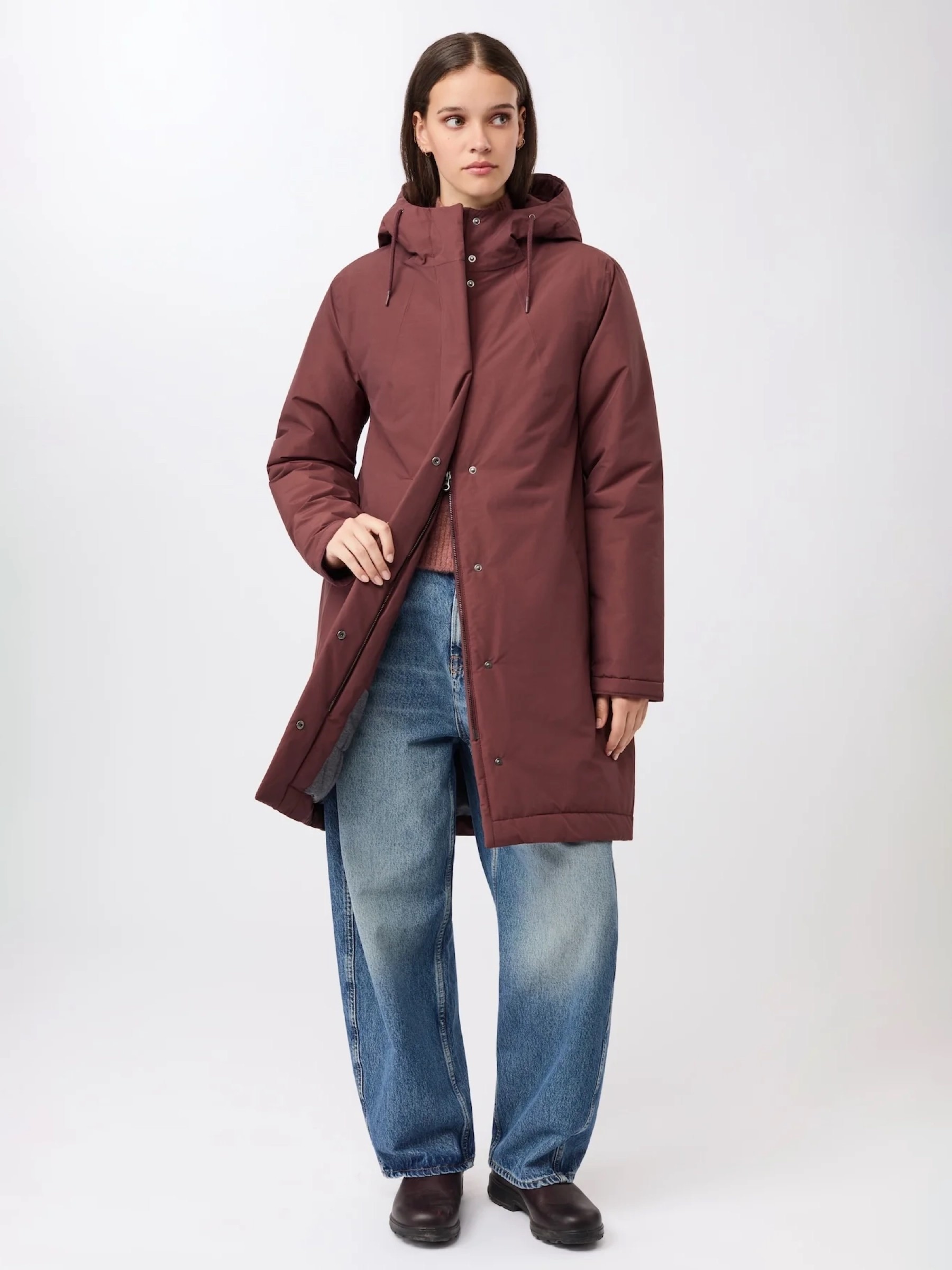 Jacke Wattierter Parka leicht tailliert burgundy LangerChen