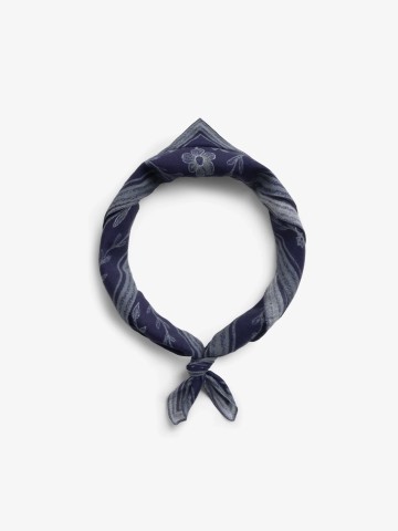 Tuch Bandana floral blue Rotholz
