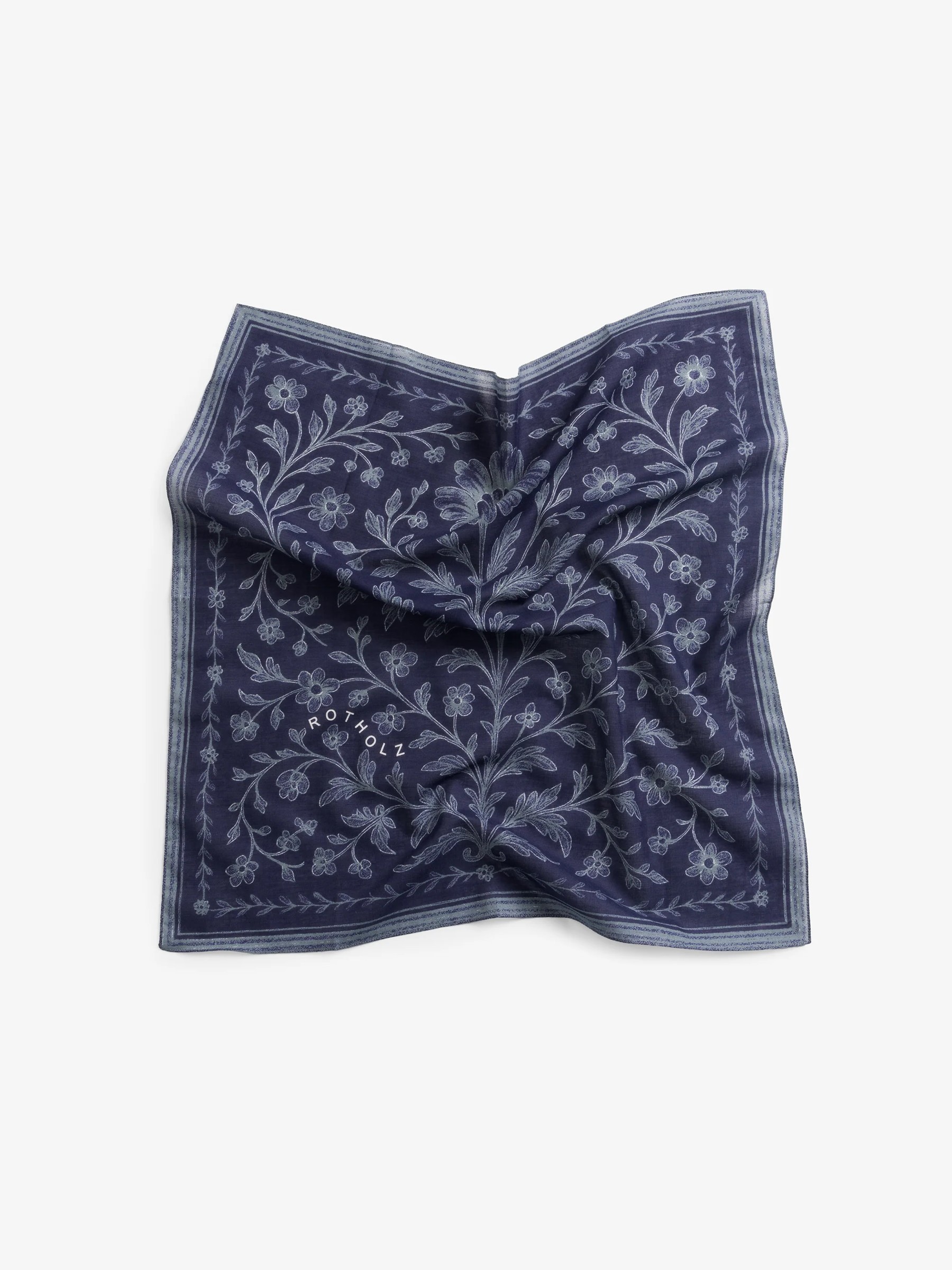 Tuch Bandana floral blue Rotholz