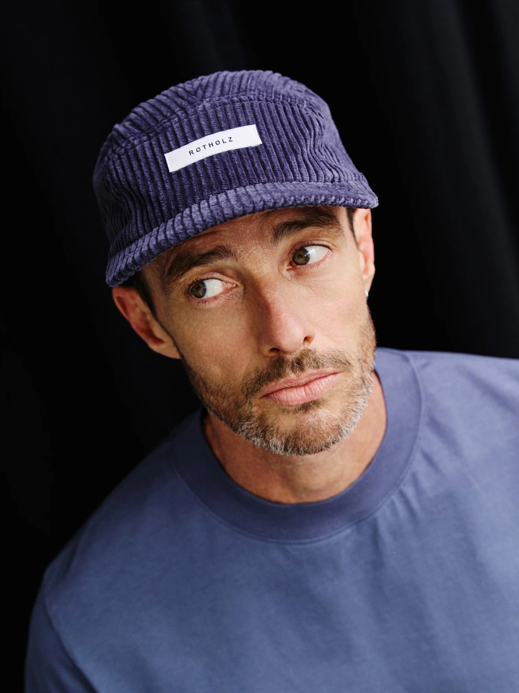 Mütze Cord 5-Panel Cap ash blue Rotholz