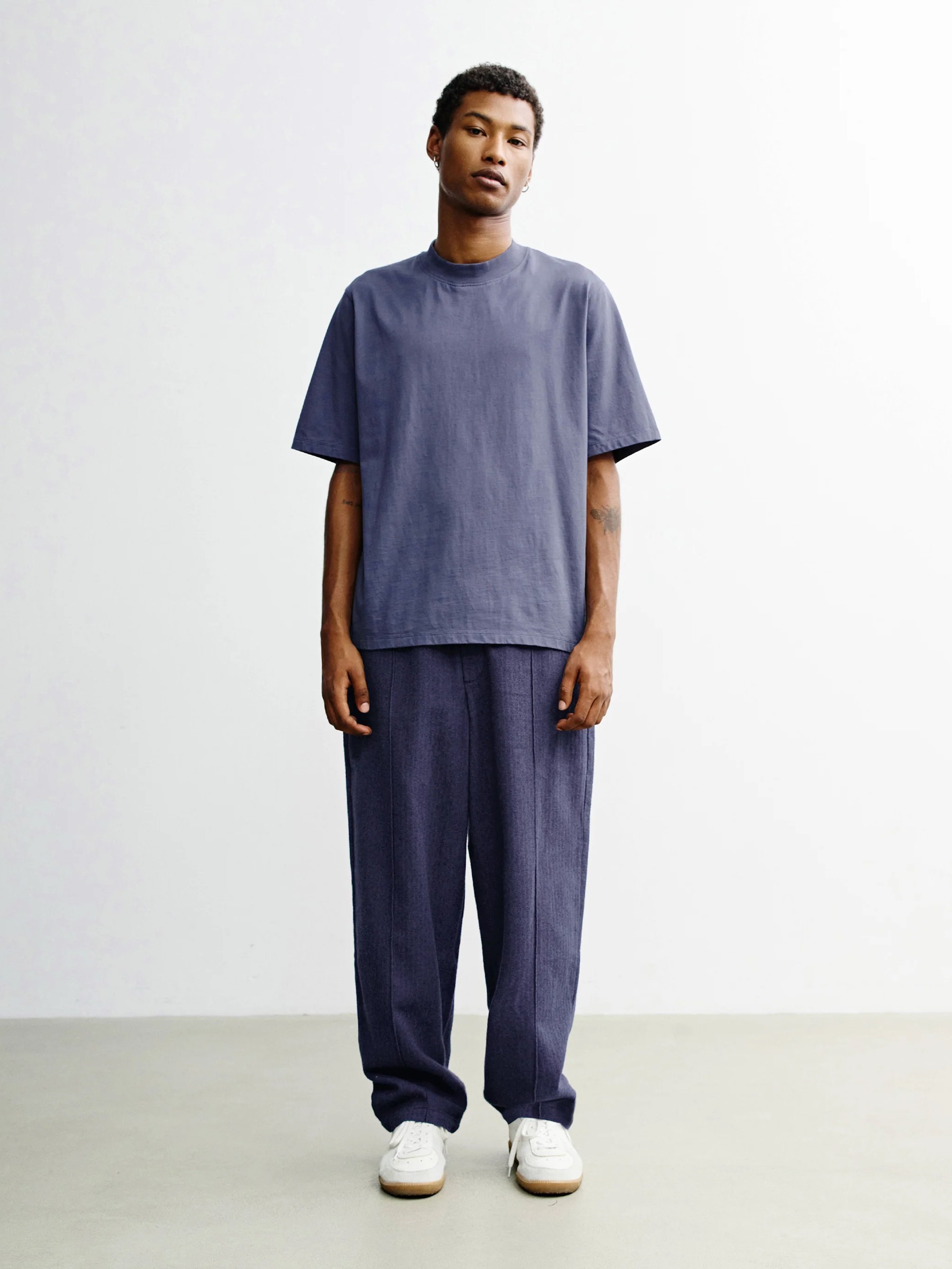 Big Collar T-Shirt ash blue Rotholz