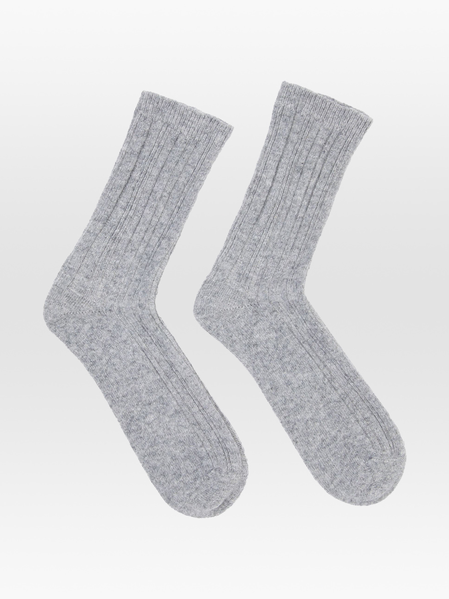 Socken mit Rippenstrick grey melange Lanius