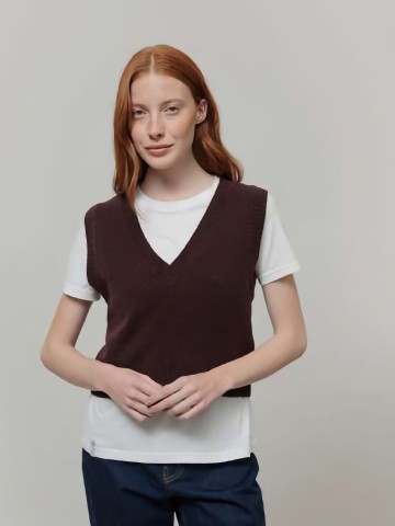 Weste Melania Women Wool Vest brown caffé Rifo
