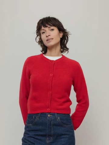 Strickjacke Mafalda Women Cashmere Cardigan red papavero Rifo