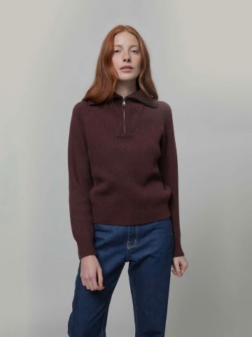 Pullover Annalisa Women Wool Sweater brown caffé Rifo