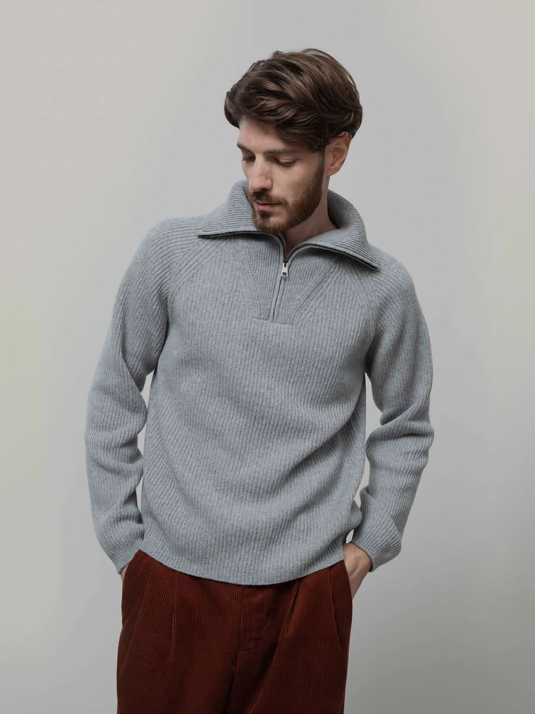 Pullover Stefano Man Wool Sweater grey calce Rifo