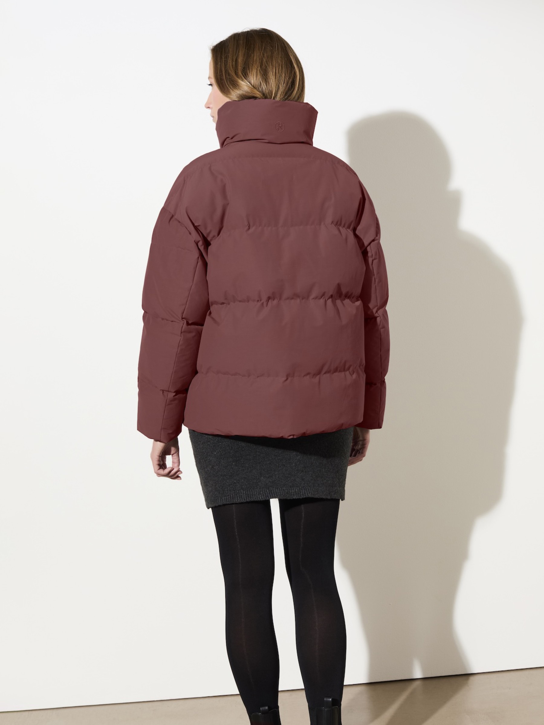 Winterjacke Gesteppte Jacke aus Eco Daune mit Stehkragen burgundy LangerChen