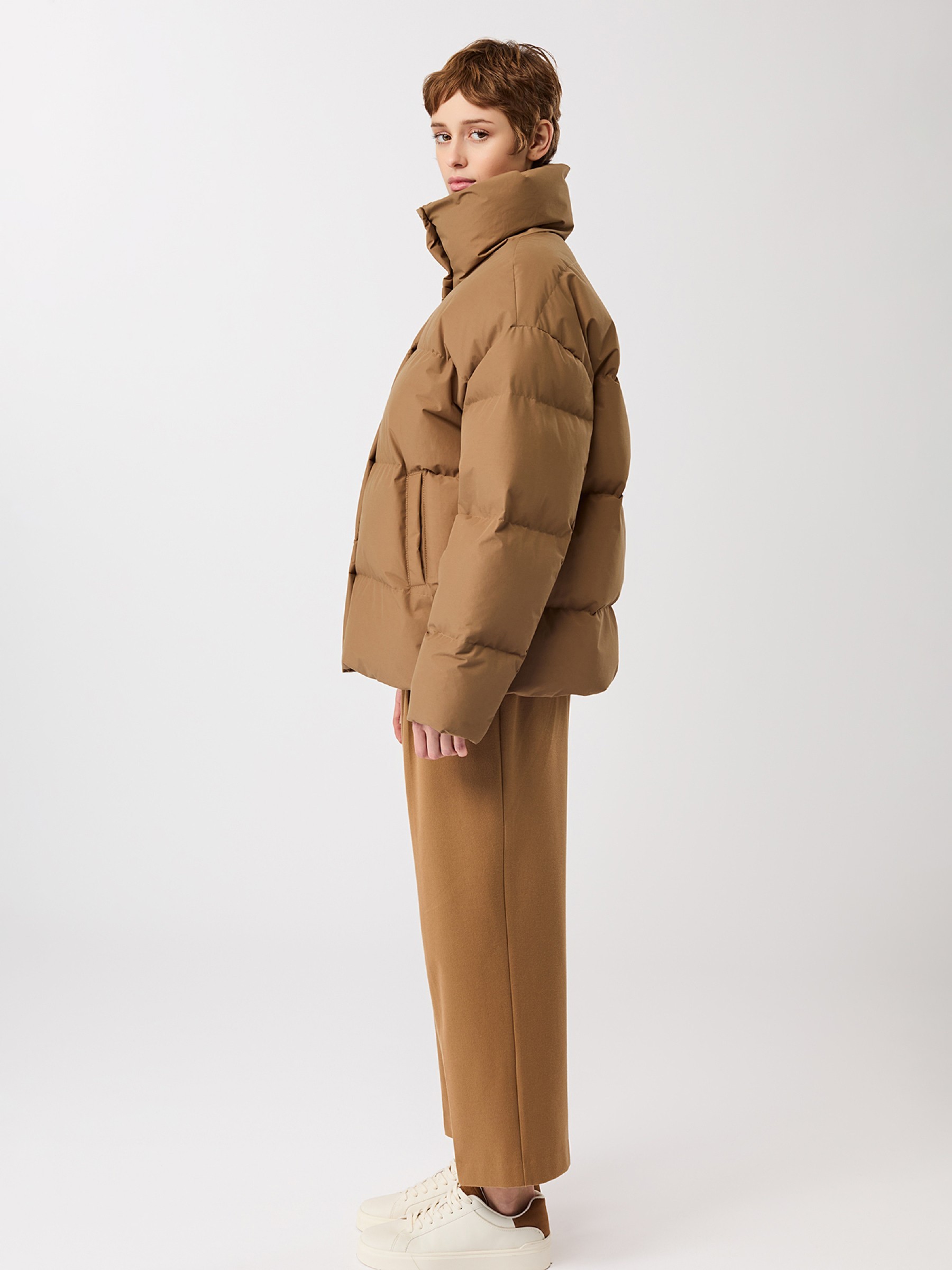 Winterjacke Gesteppte Jacke aus Eco Daune mit Stehkragen oak LangerChen