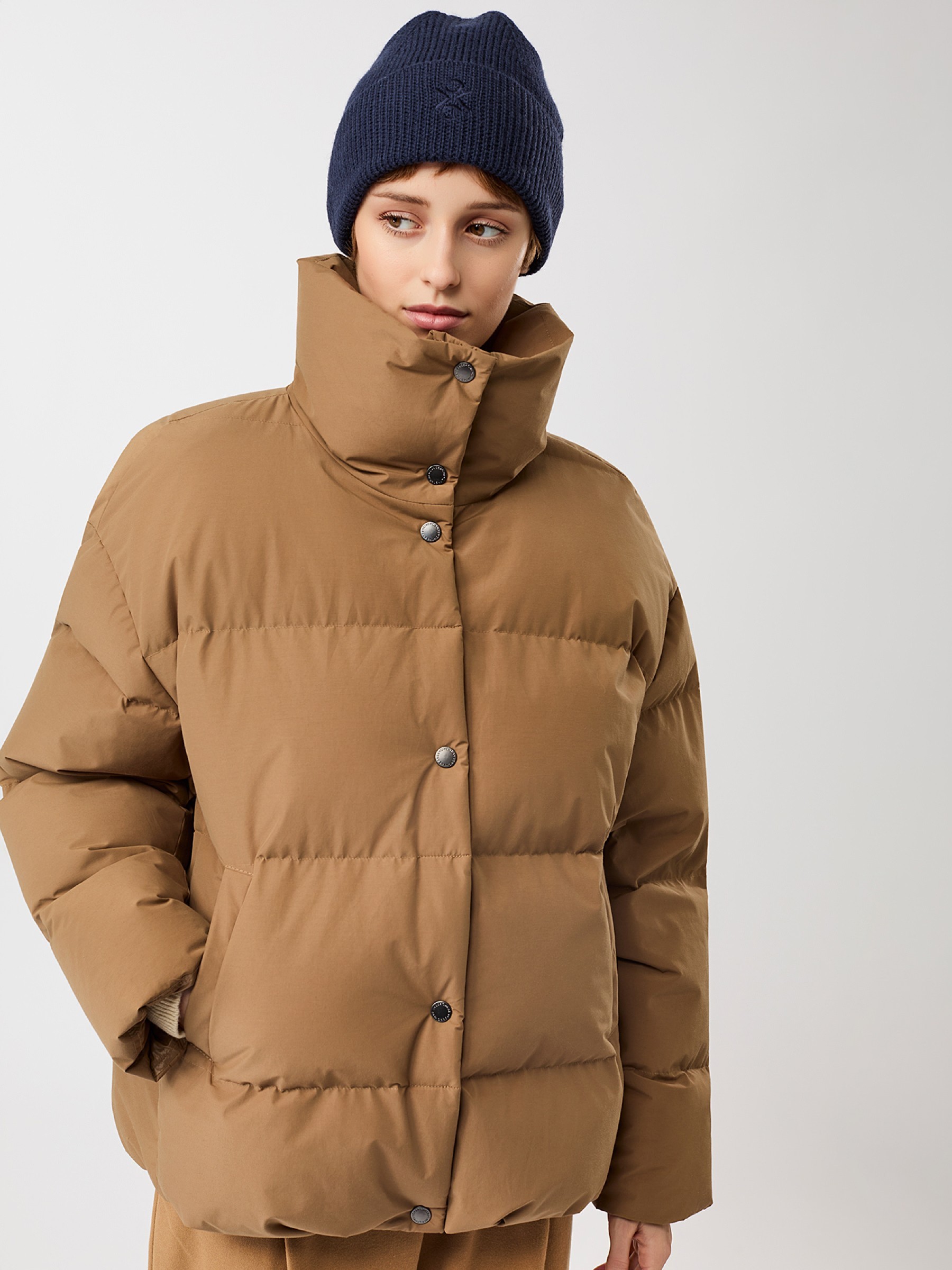 Winterjacke Gesteppte Jacke aus Eco Daune mit Stehkragen oak LangerChen
