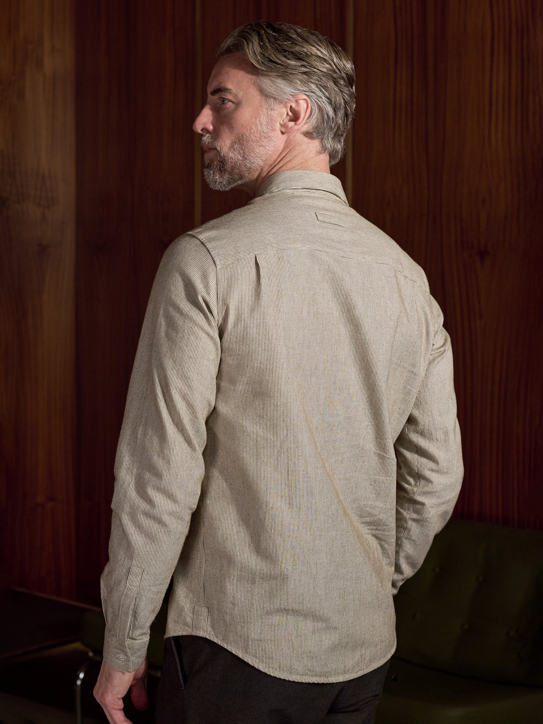 Hemd Simon Shirt peanut eco brushed striped About Companions