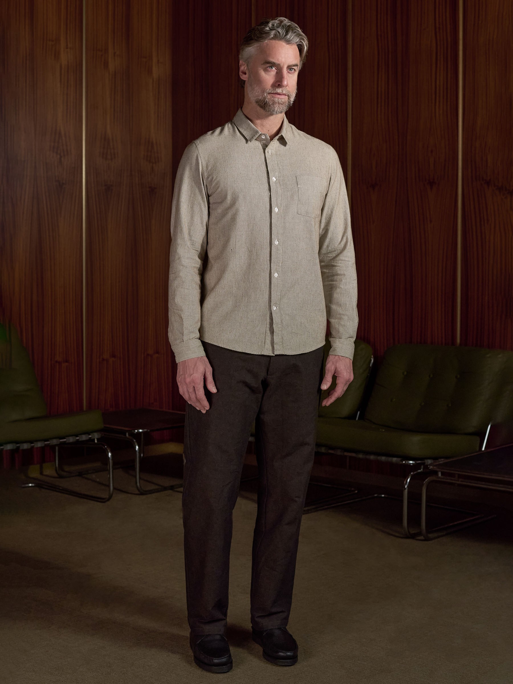 Hemd Simon Shirt peanut eco brushed striped About Companions