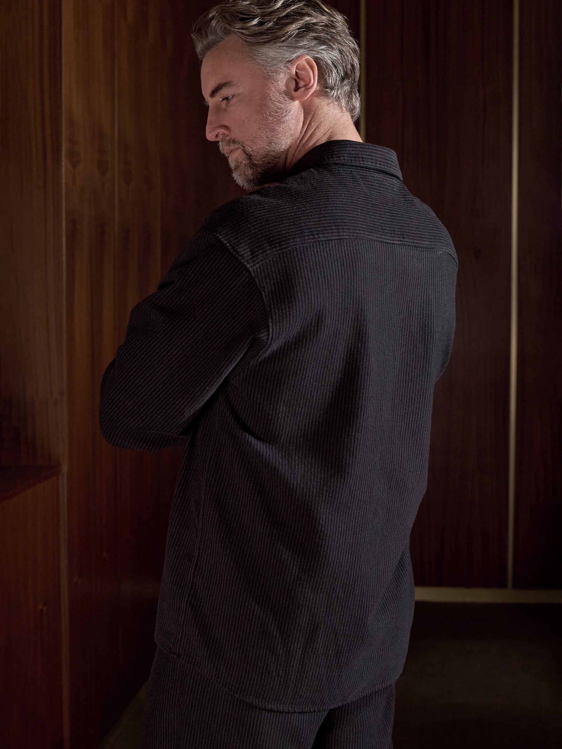 Hemd Dario charcoal eco flannel striped About Companions