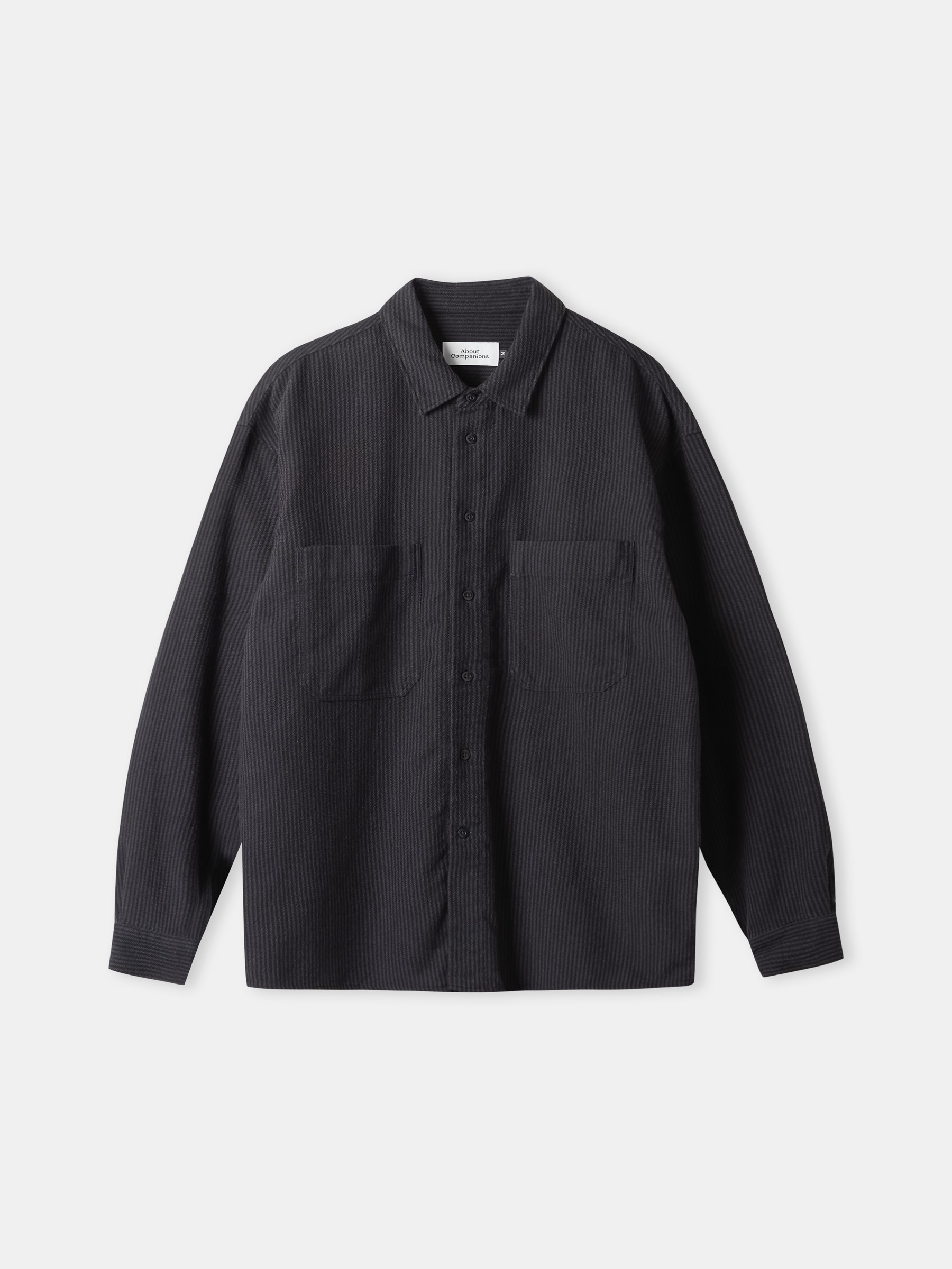 Hemd Dario charcoal eco flannel striped About Companions