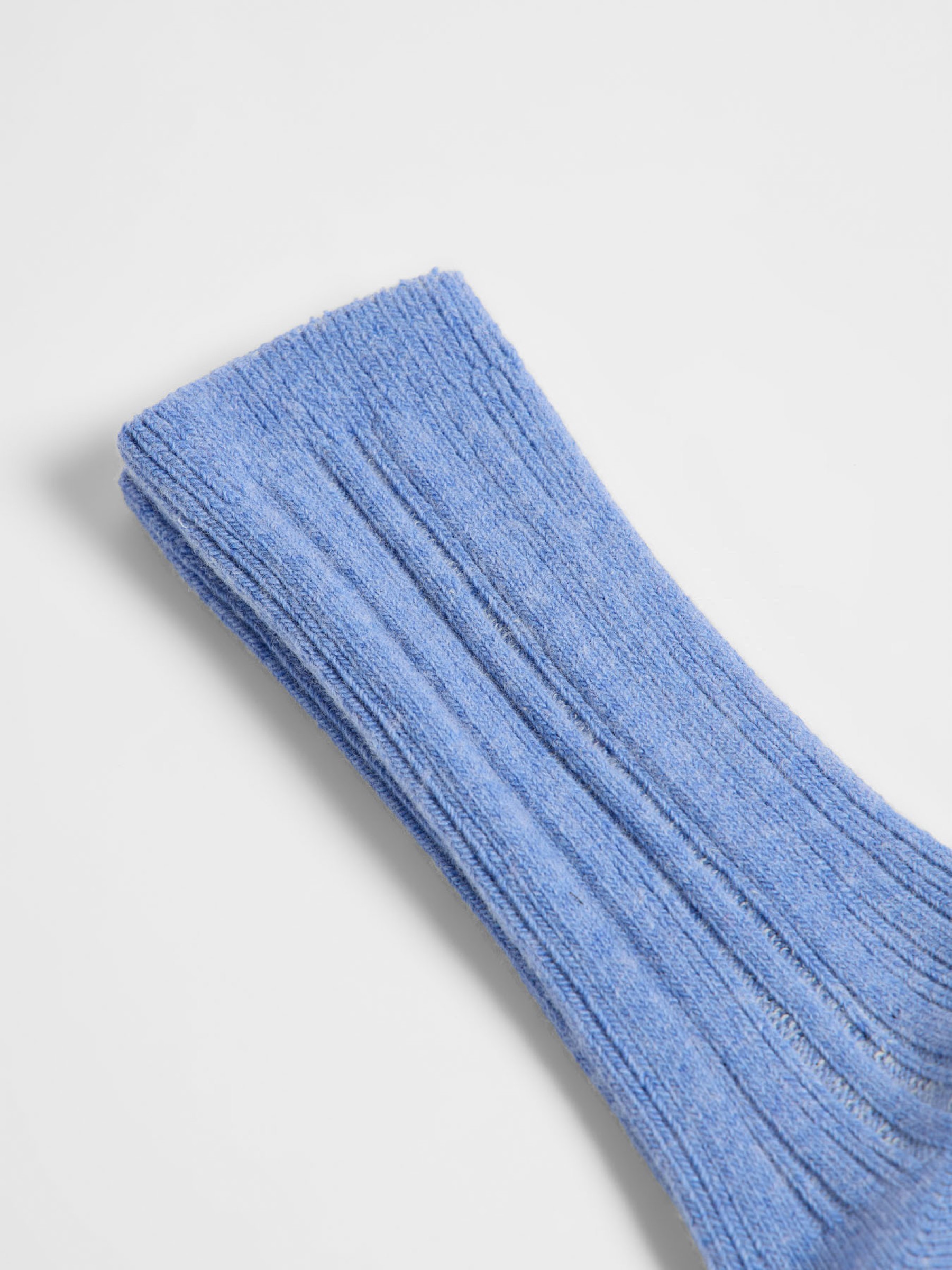 Socken mit Rippenstrick light blue melange Lanius