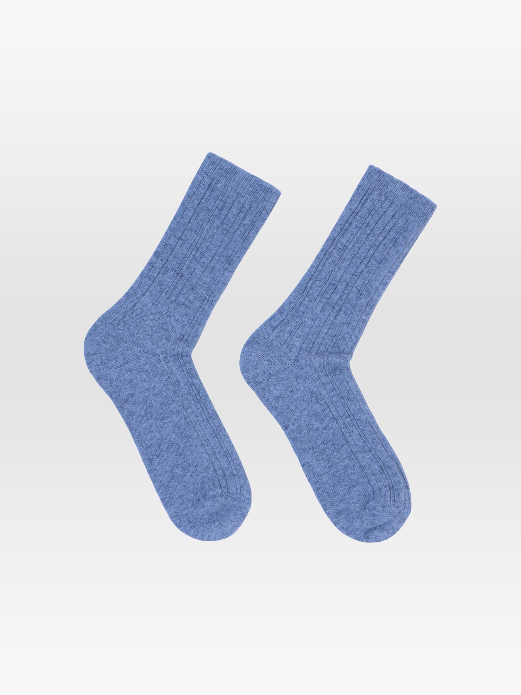 Socken mit Rippenstrick light blue melange Lanius