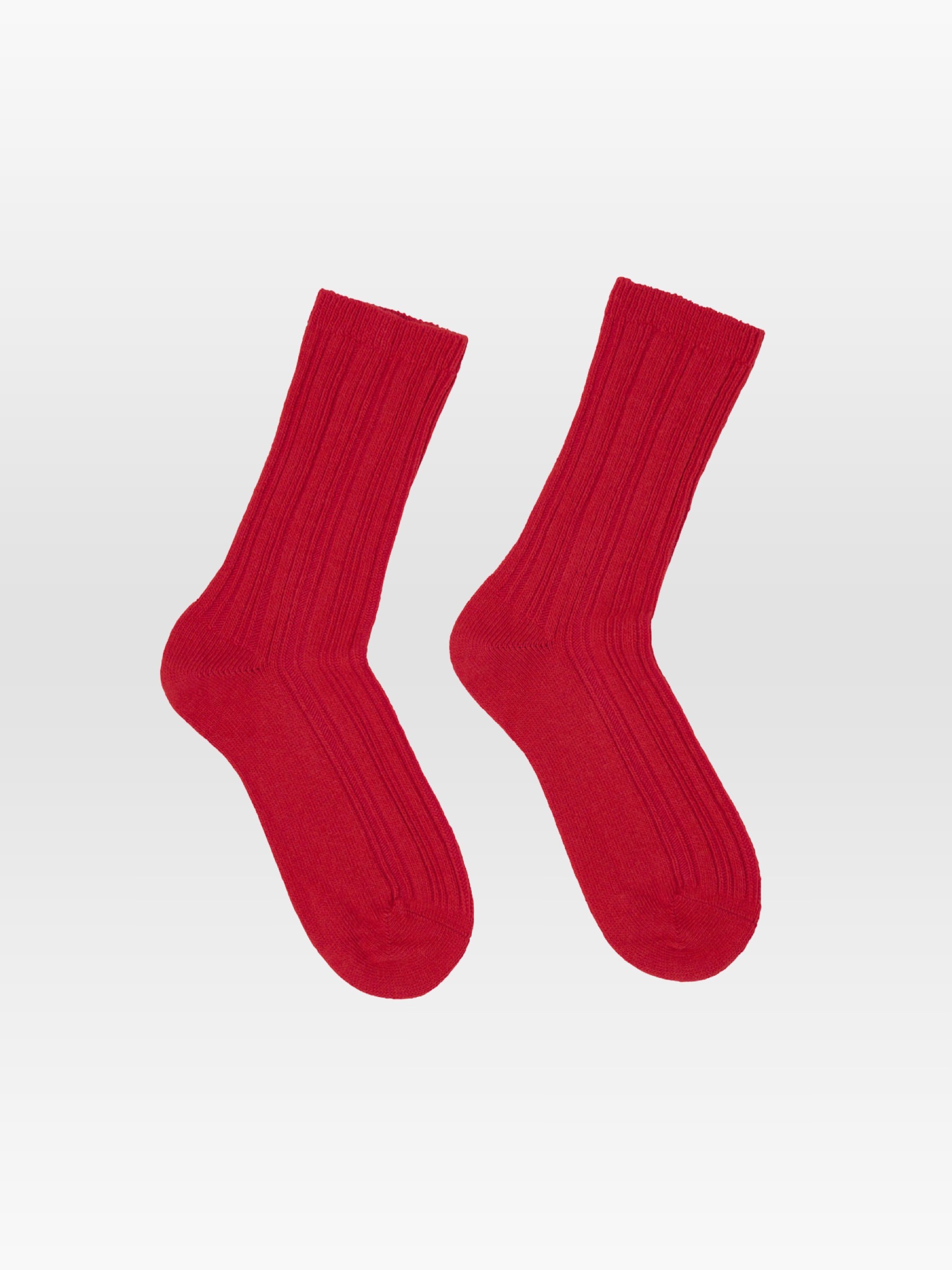 Socken mit Rippenstrick red Lanius