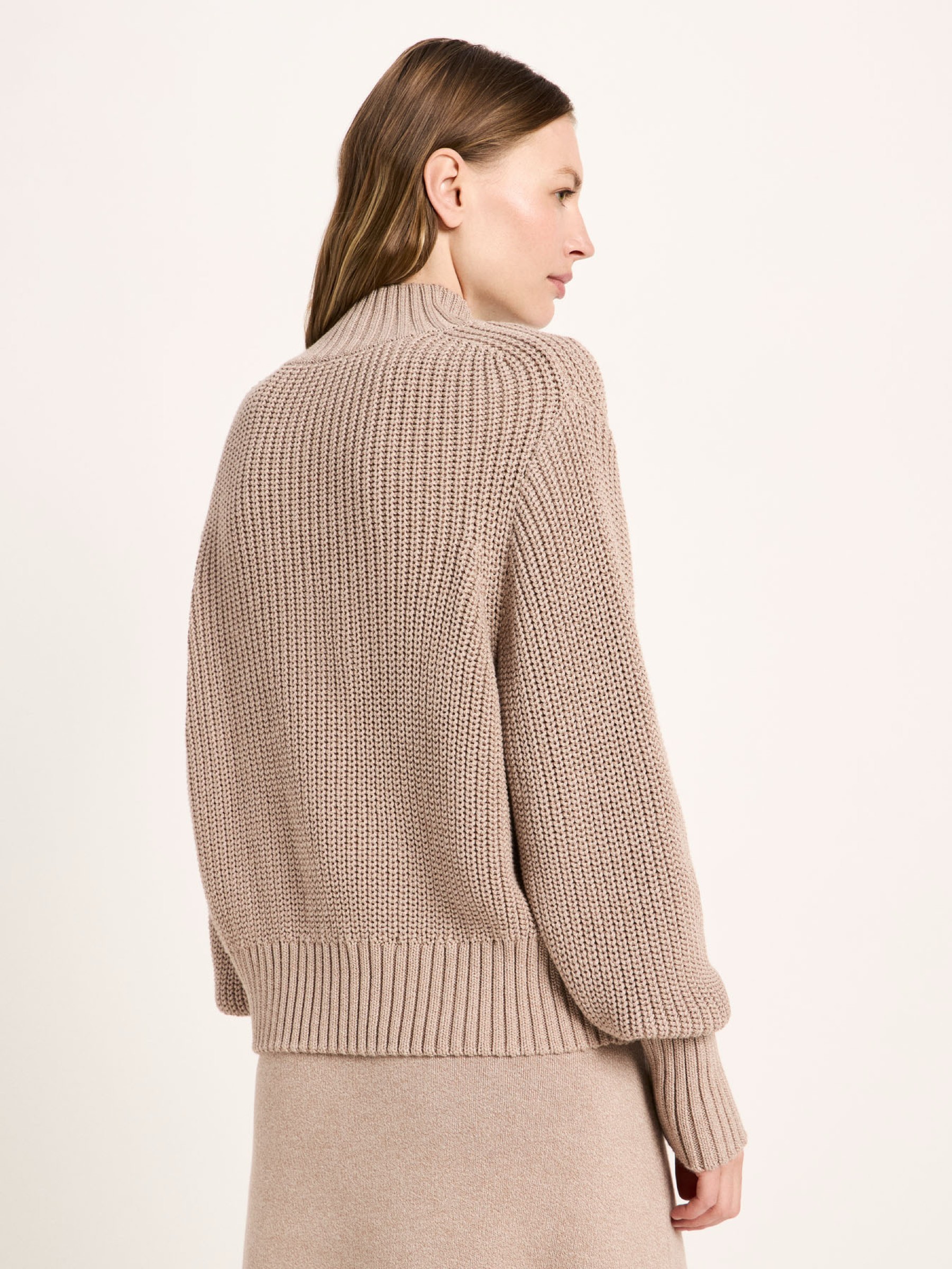 Pullover Grobstrickpullover mocca mouse mouliné Lanius