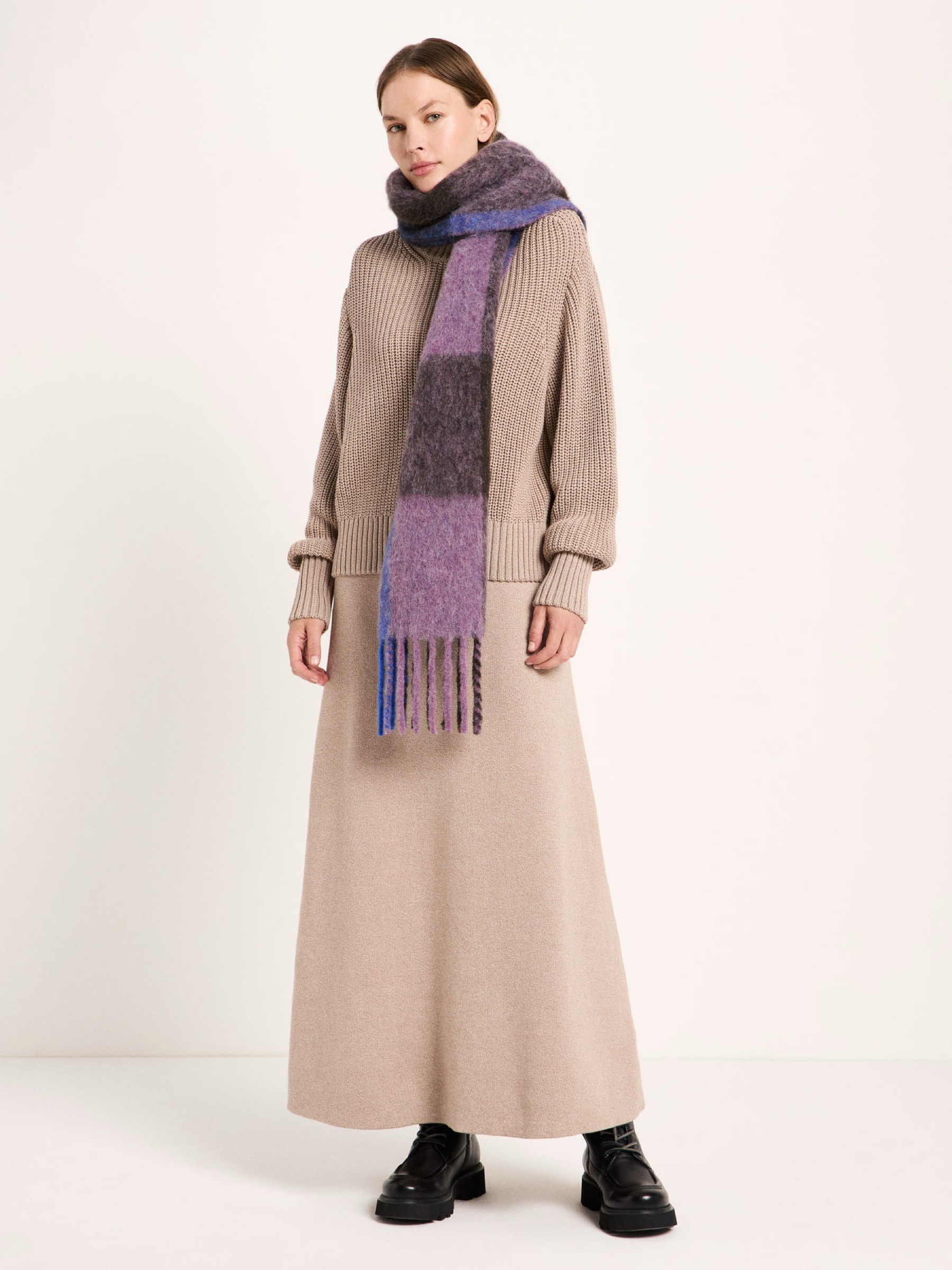 Pullover Grobstrickpullover mocca mouse mouliné Lanius