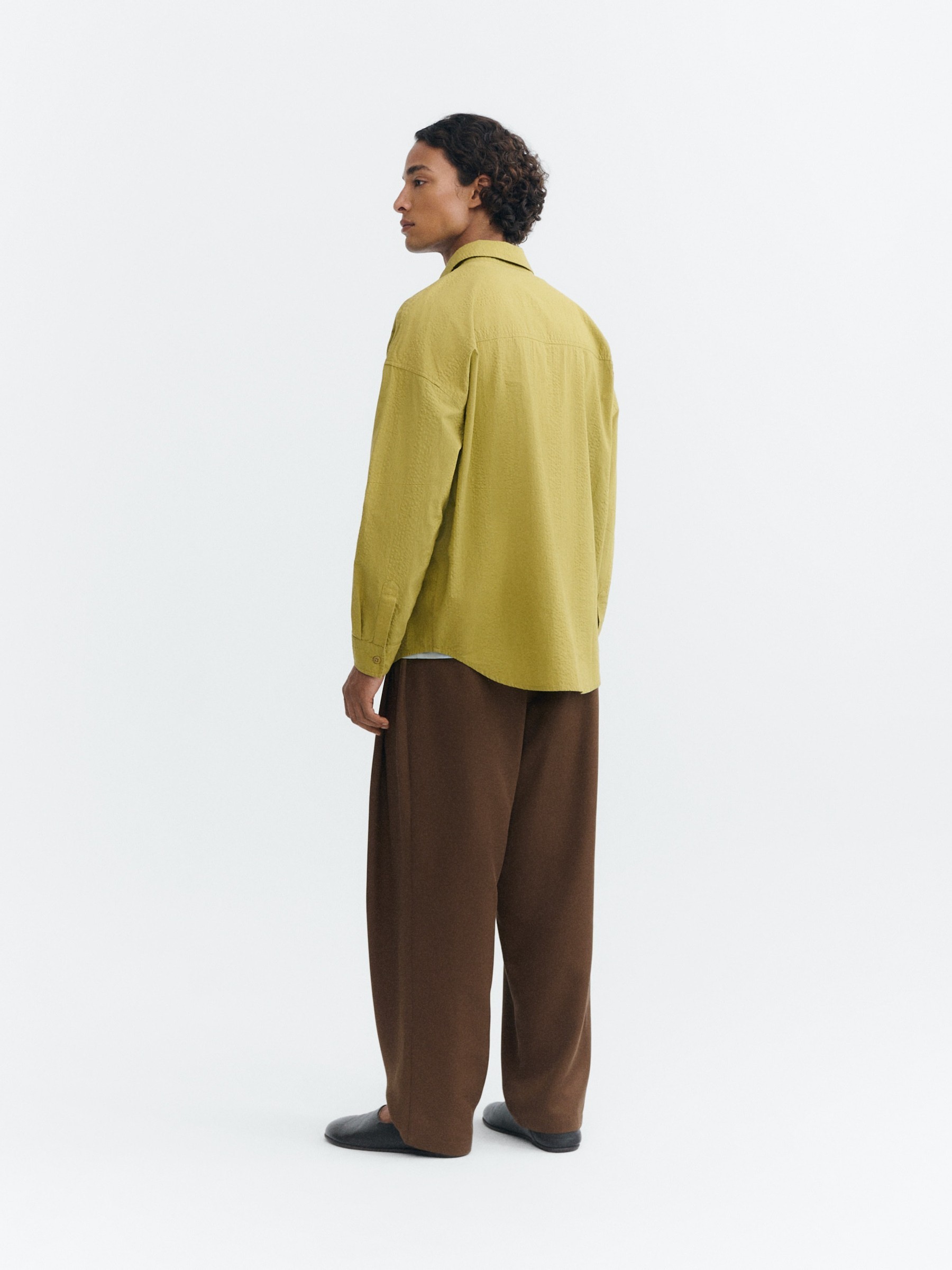 Hemd Haru Shirt pistaccio seersucker Thinking Mu