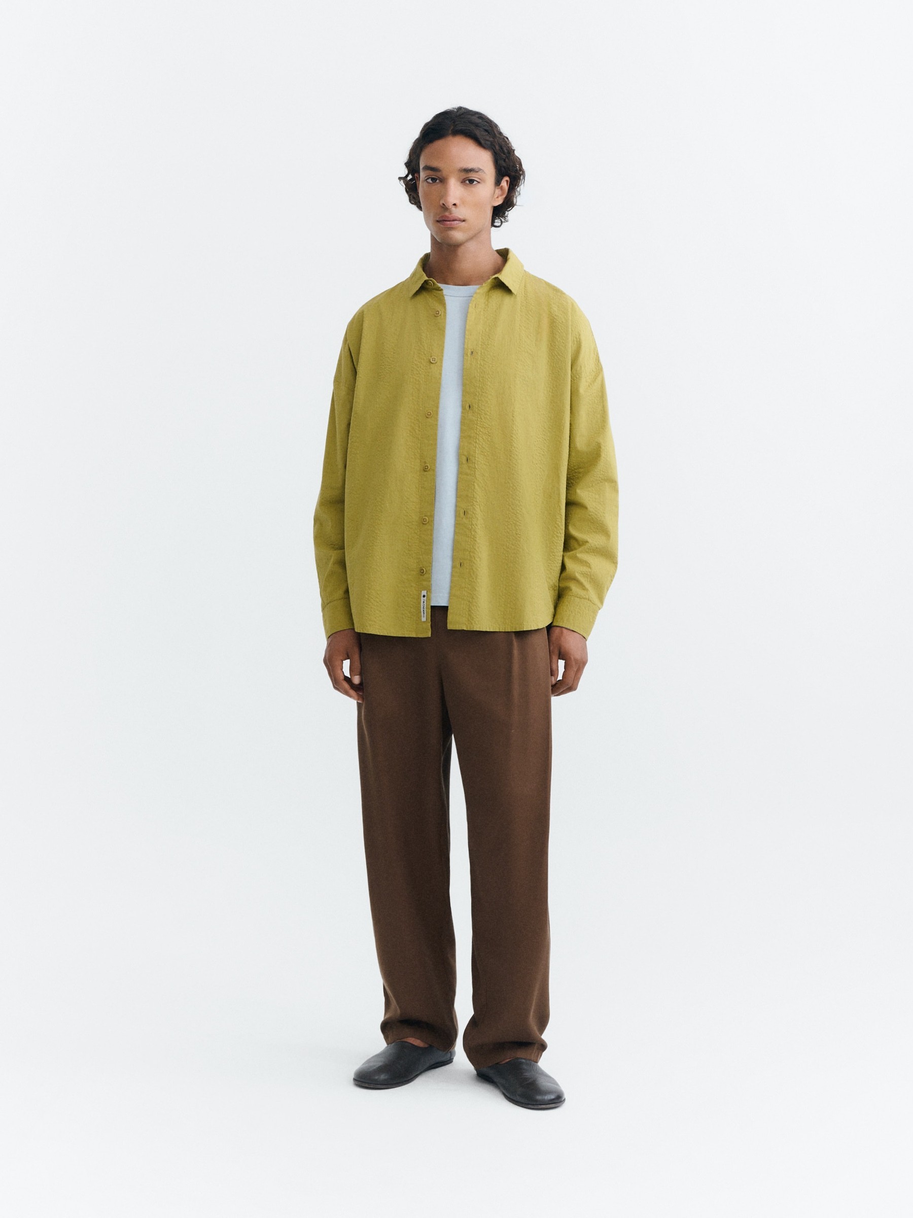 Hemd Haru Shirt pistaccio seersucker Thinking Mu