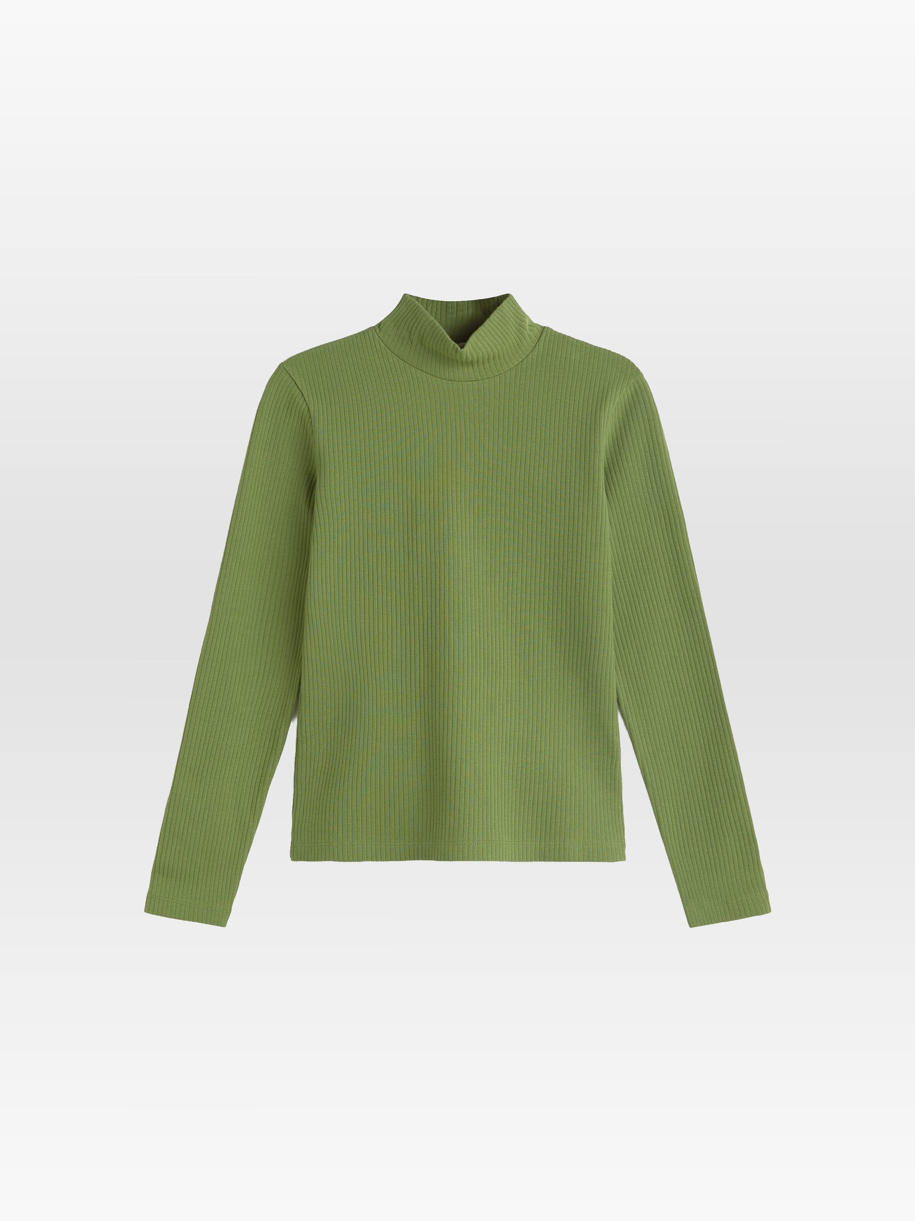 Longsleeve Aine Top green rib Thinking Mu
