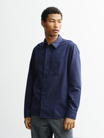 Hemd Flannel Casual Shirt dark blue Rotholz